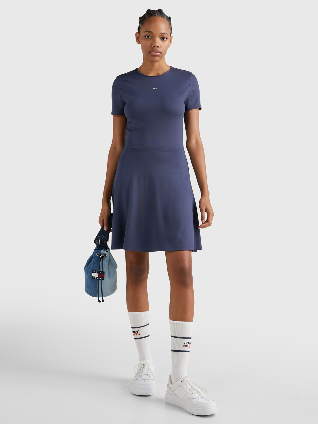 Essential Fit And Flare Dress, Twilight Navy, hi-res