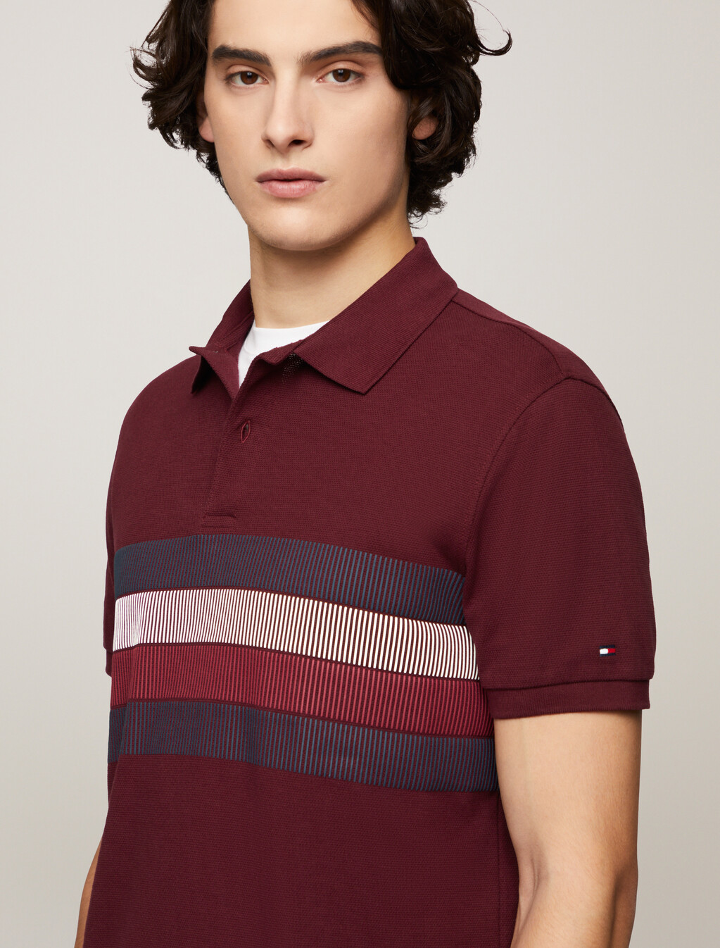 Shadow Global Stripe Regular Polo, Deep Rouge, hi-res