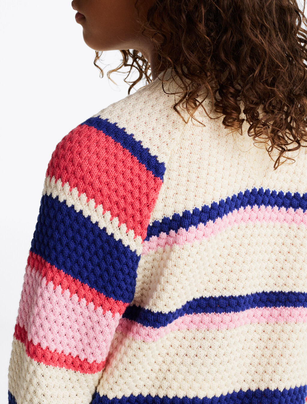 Girls Color Block Stripe Sweater, Multi Stripes, hi-res