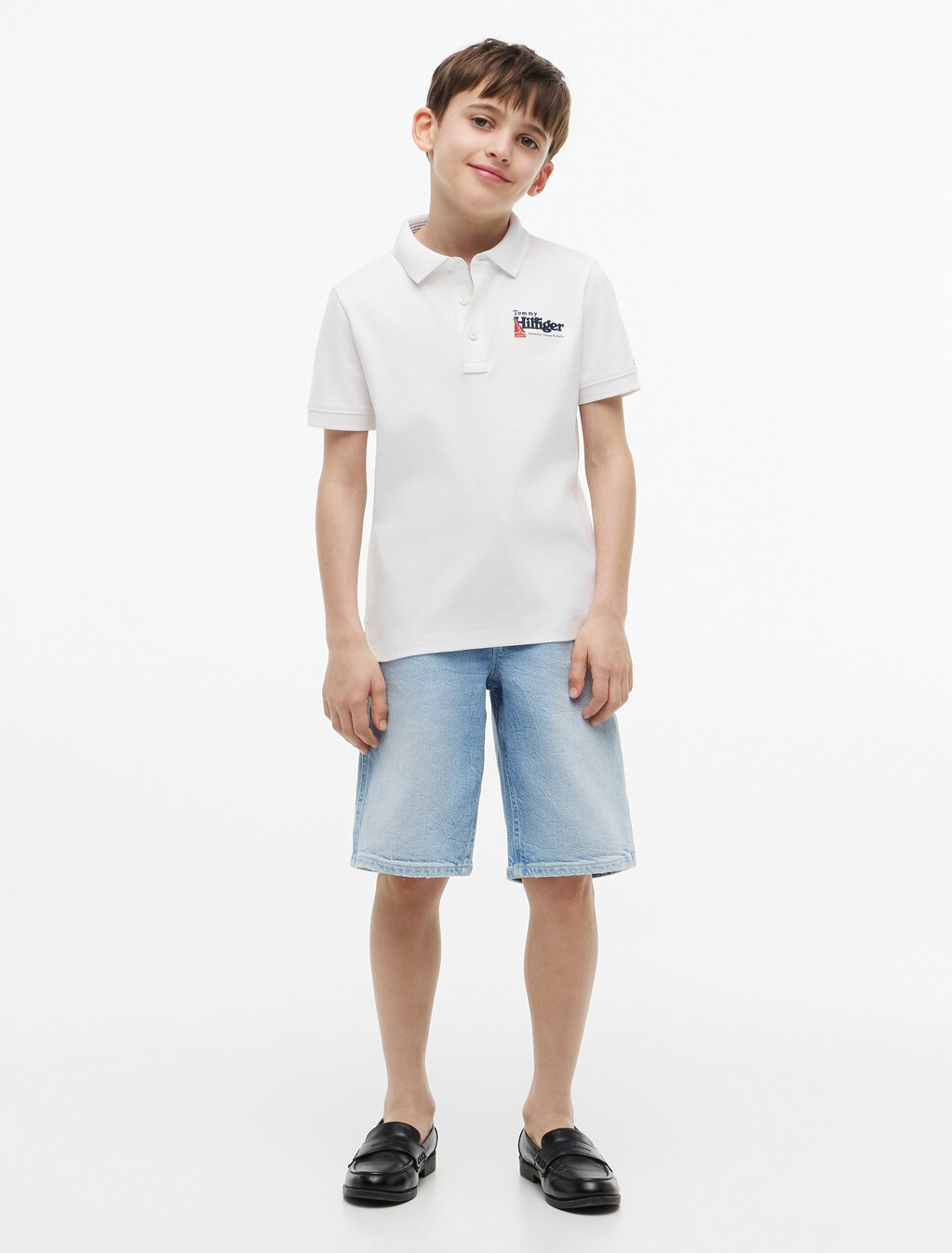 標準版型圖案刺繡 Polo 衫, White, hi-res