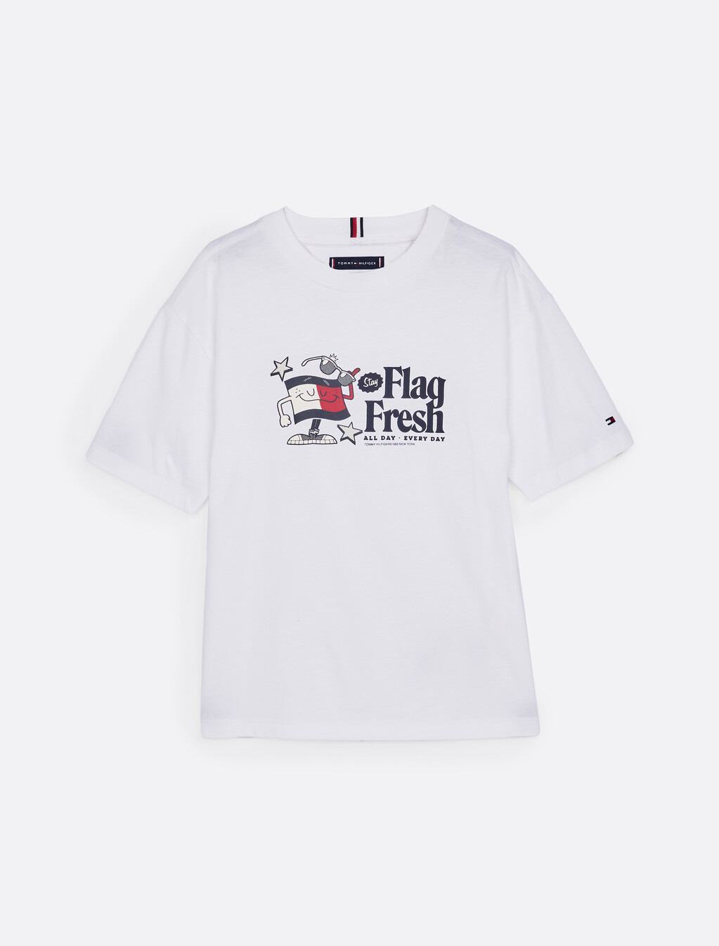 Flag Slogan T-Shirt, White, hi-res