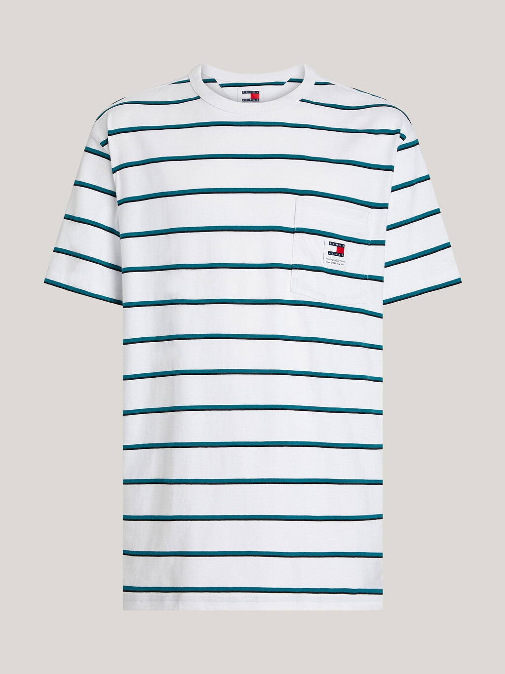 Stripe Transitional Cotton T-Shirt, White, hi-res