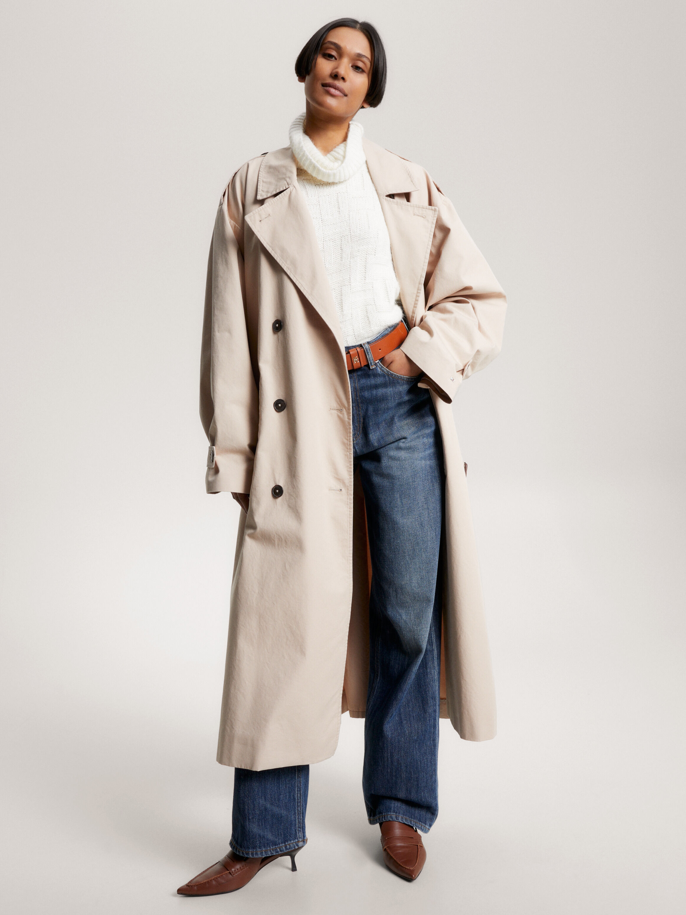 Women's fitted sale trench coat