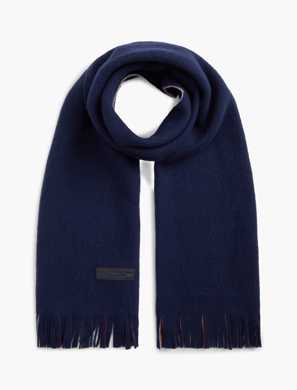 雙面 Global Stripe 條紋純羊毛圍巾, Preppy Navy, hi-res