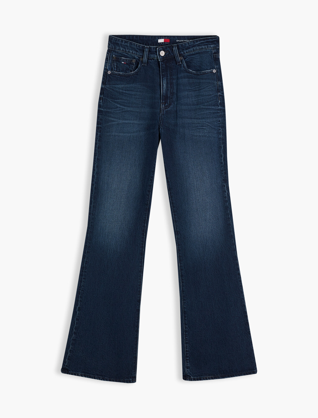 Sylvia High Rise Bootcut Faded Jeans, Blue Black, hi-res