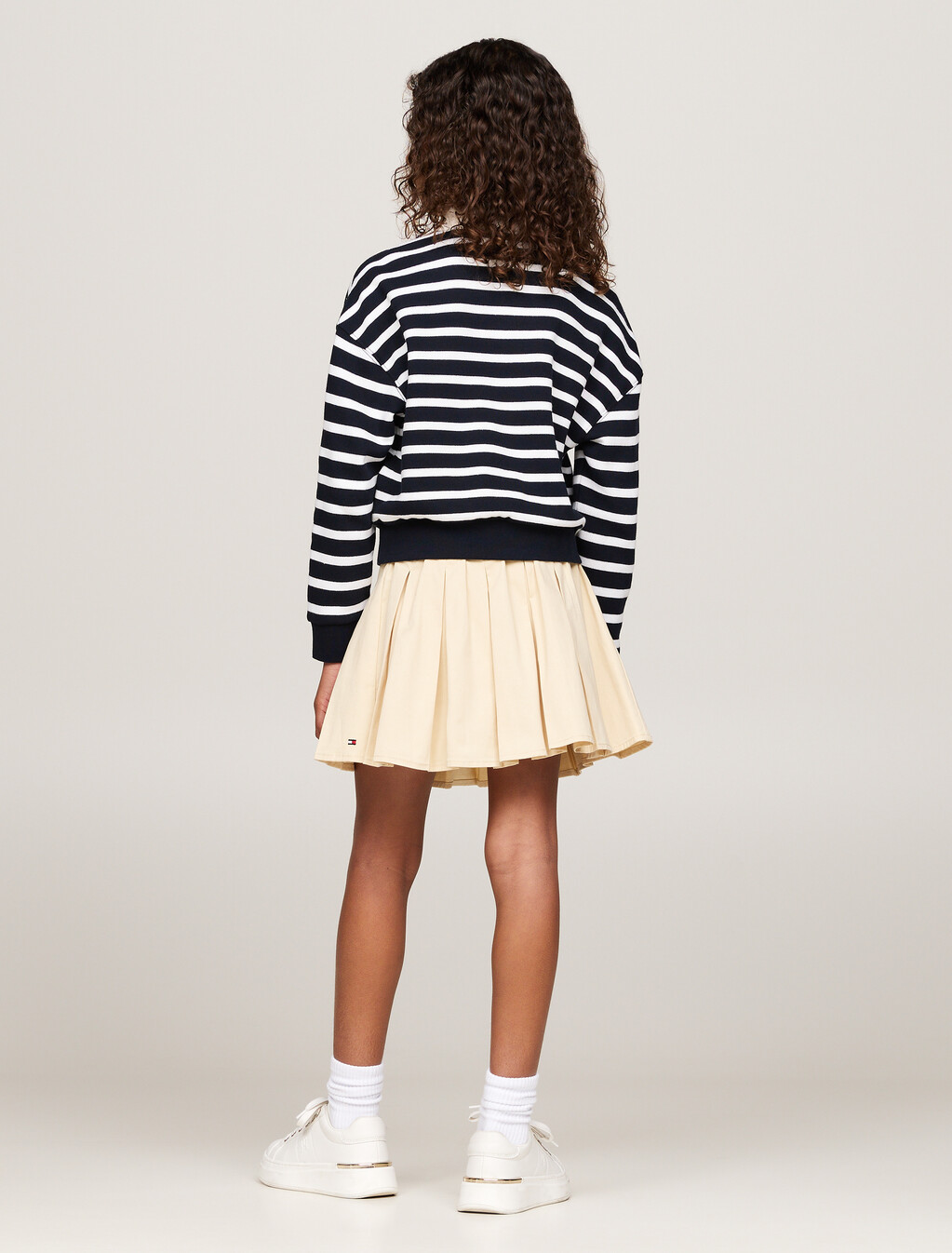 Breton Stripe Relaxed Polo Sweatshirt, Desert Sky Stripe, hi-res