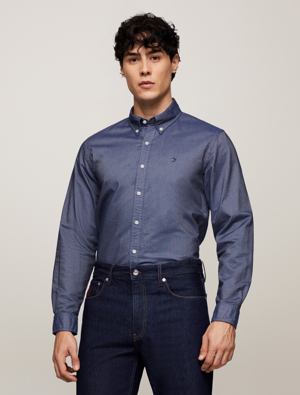 Organic Cotton Oxford Shirt, Desert Sky, hi-res