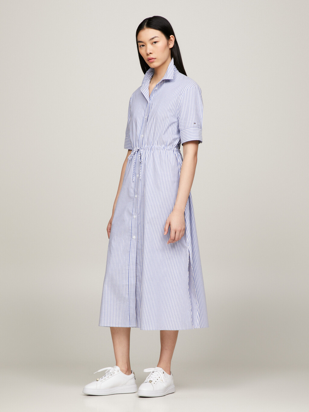 Stripe Midi Shirtdress, Wwc Blue Stp, hi-res