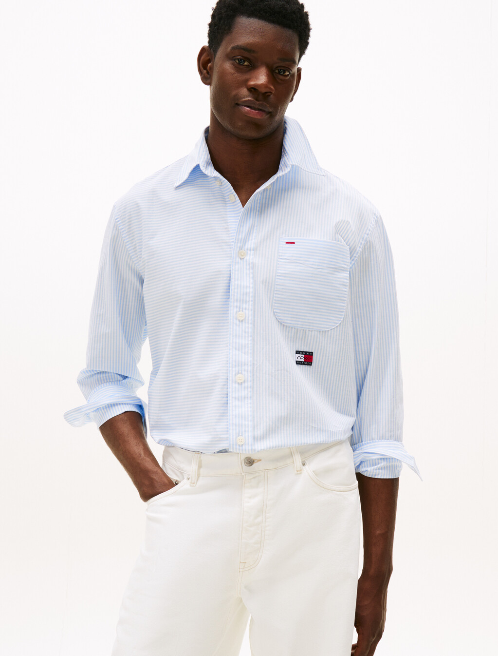 The APXGP Collection Relaxed Shirt With Linen, Blue, hi-res