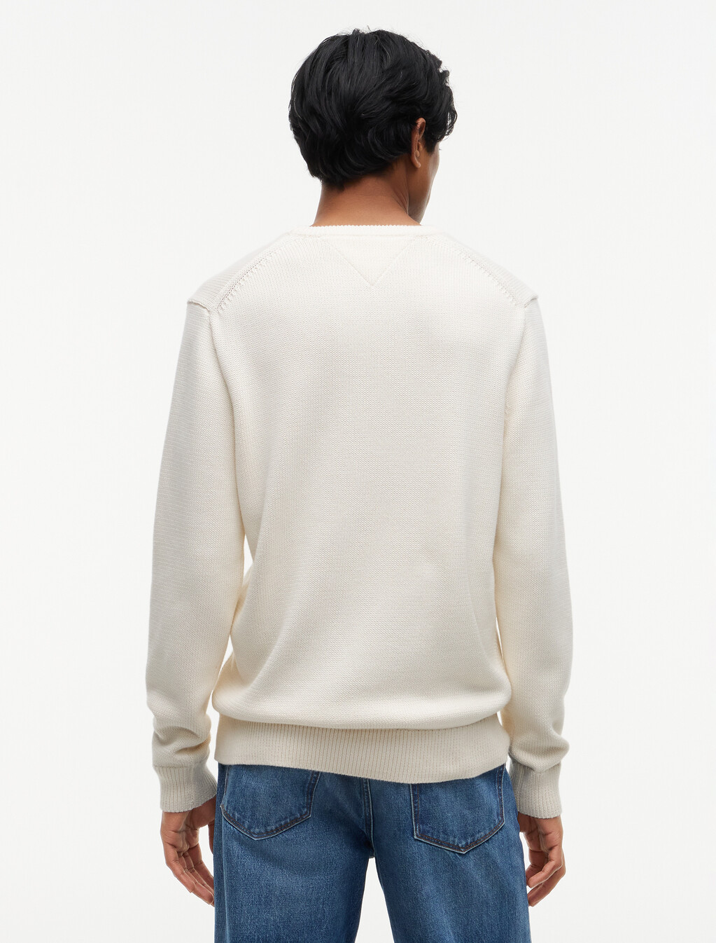Intarsia Flag Crew Neck Jumper, Ivory Petal, hi-res