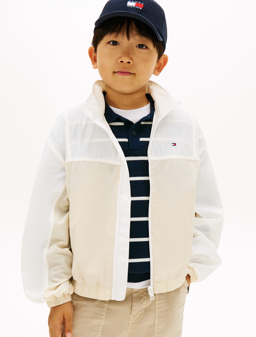 童裝連帽風衣, Classic Beige Colourblock, hi-res