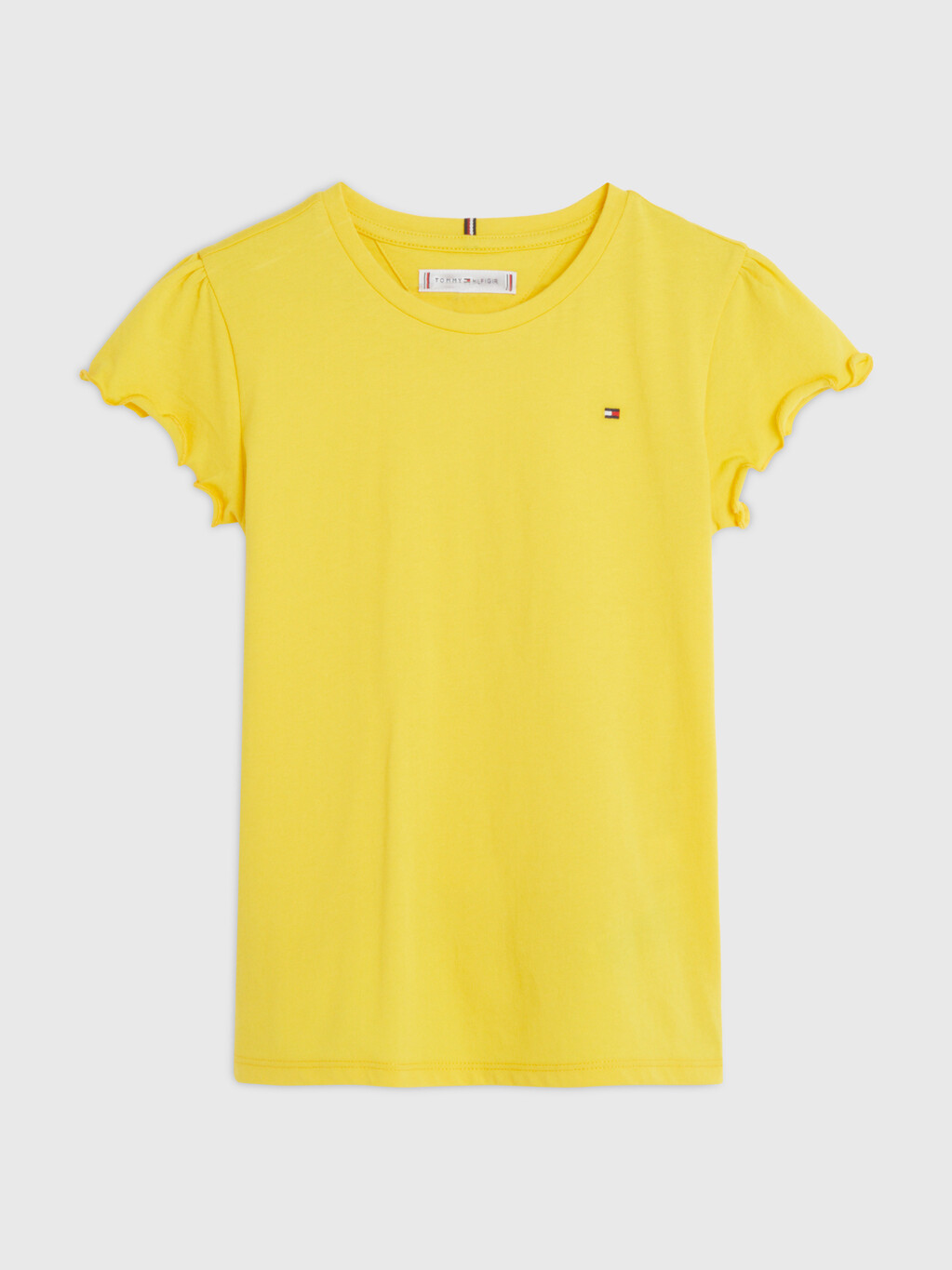 Essential 荷葉邊袖 T 恤, Star Fruit Yellow, hi-res