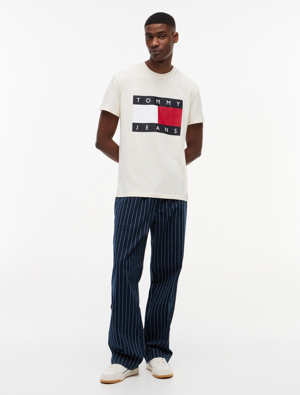 Flag Badge Crew Neck T-Shirt, Calico, hi-res