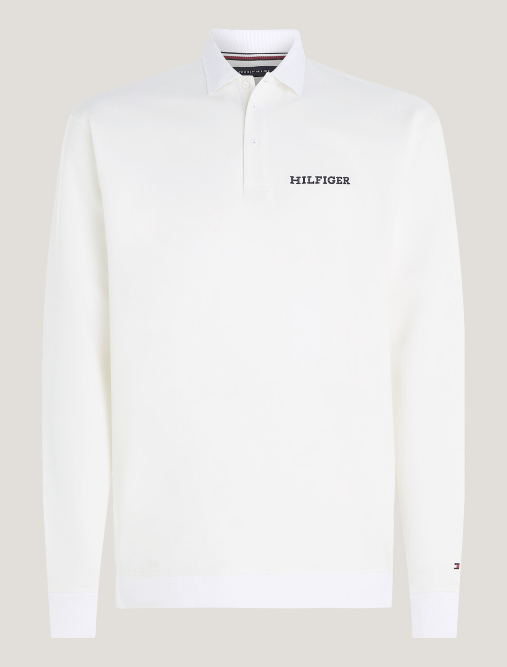 Hilfiger Monotype Long Sleeve Polo, Ancient White, hi-res