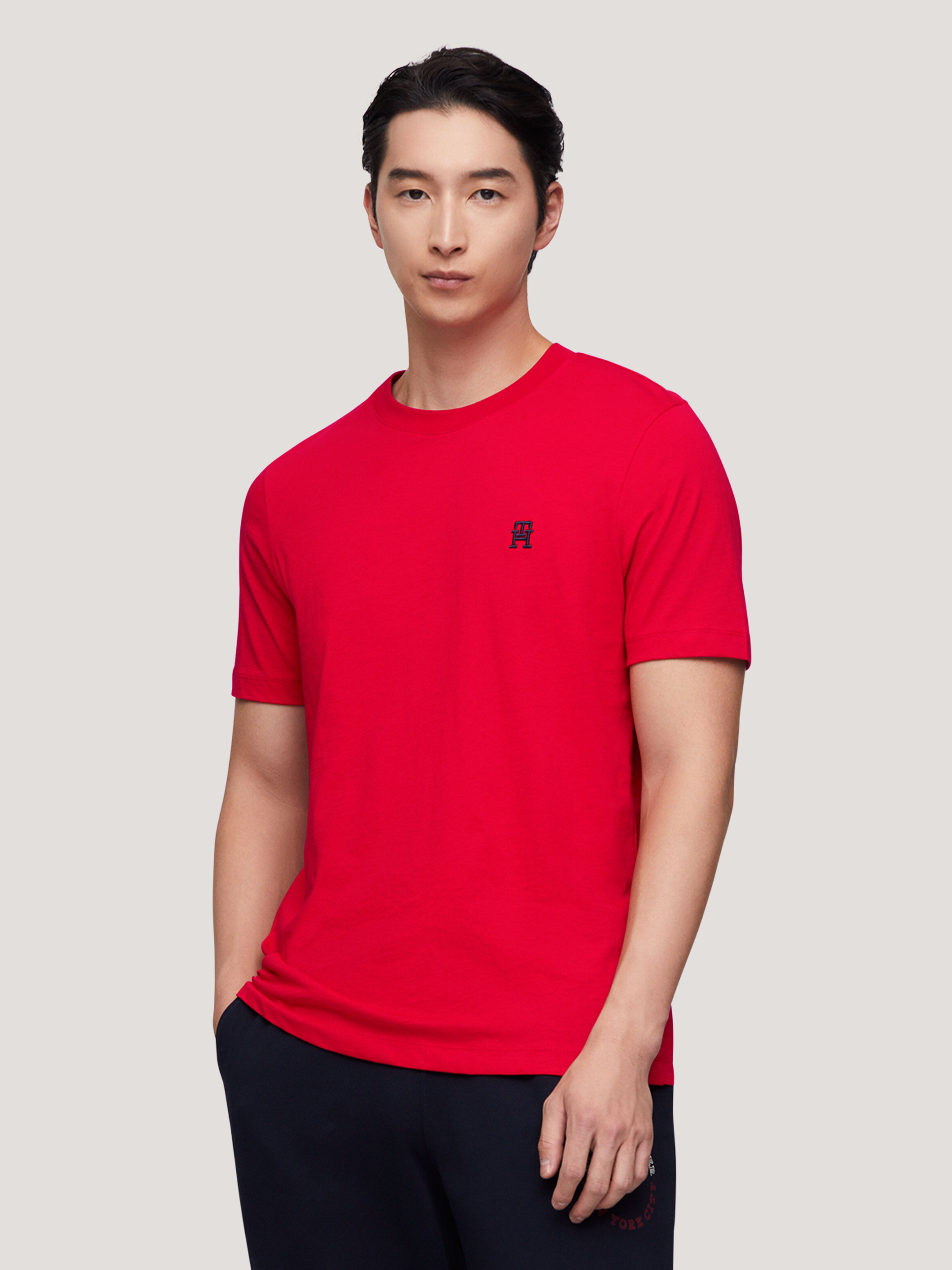 TH Monogram 標誌 T 恤 Fierce Red