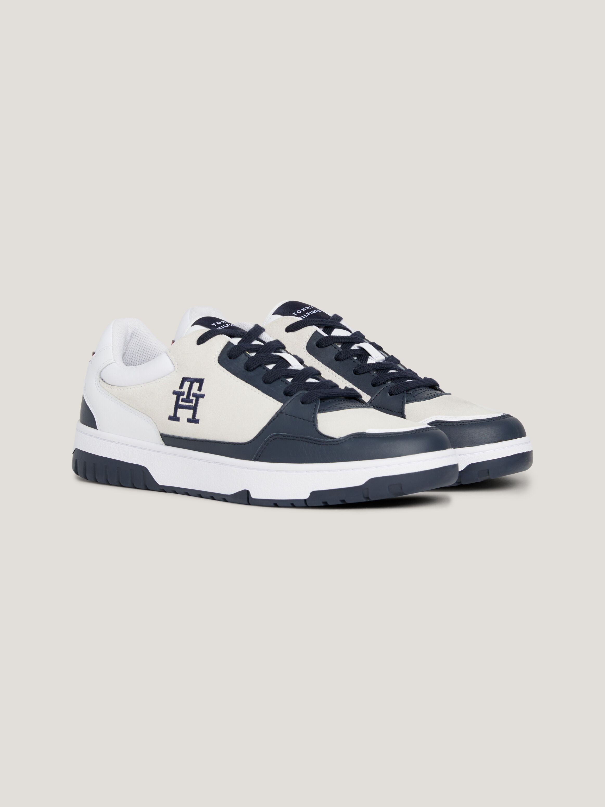 Tommy hilfiger leather sale sneaker white