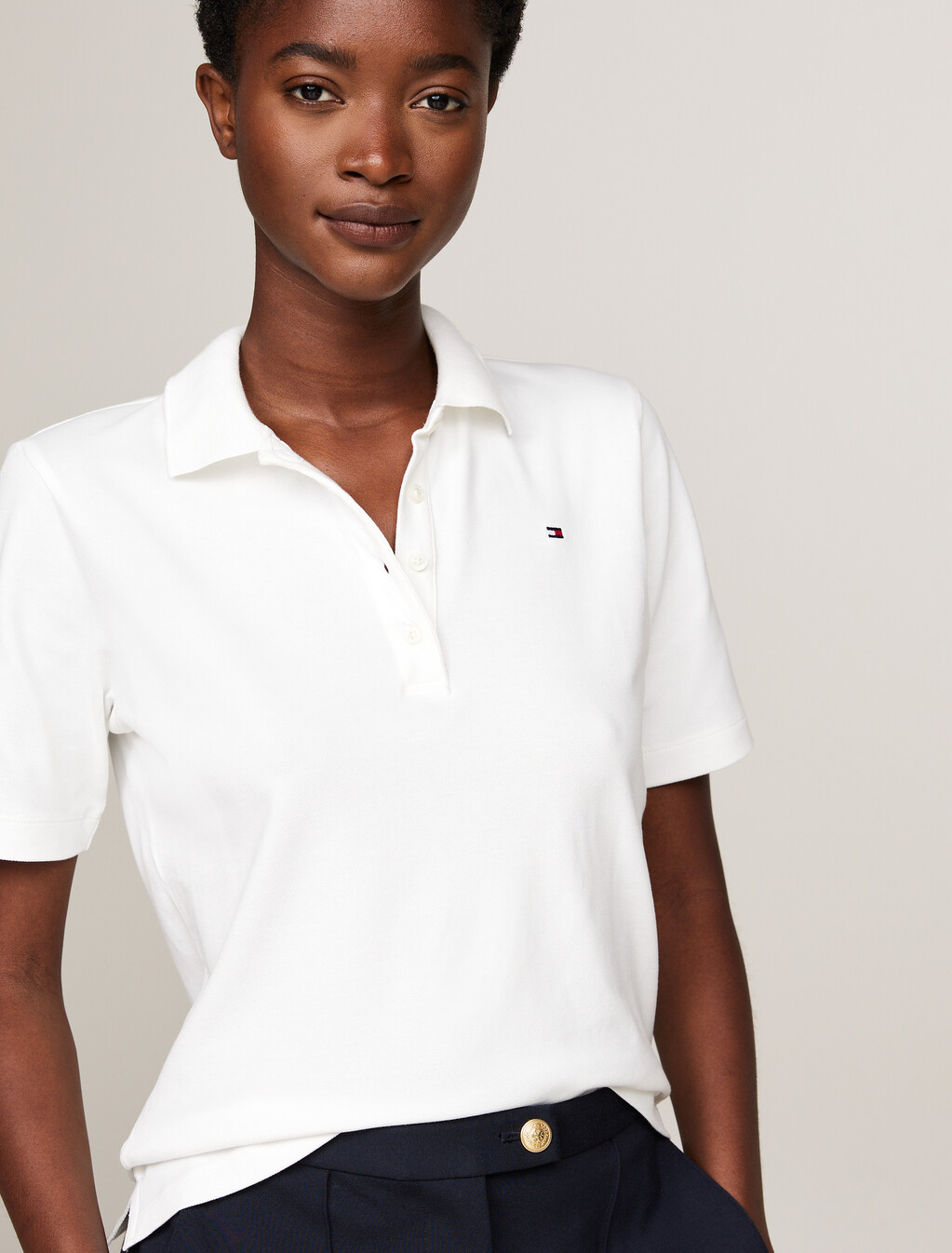 1985 Collection Flag Embroidery Regular Polo, Ecru, hi-res