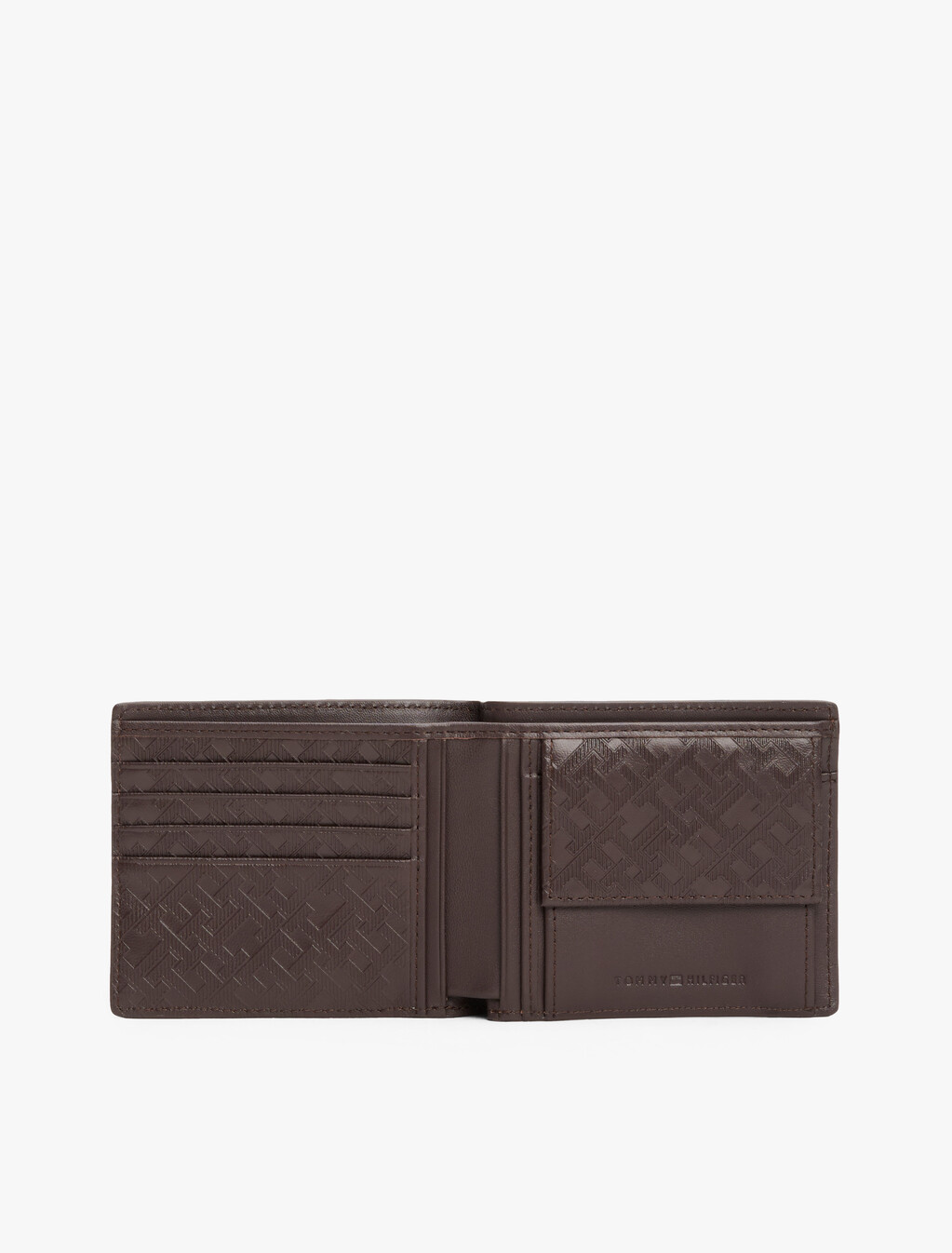 TH Monogram 皮革雙折短夾, Coffee Bean, hi-res