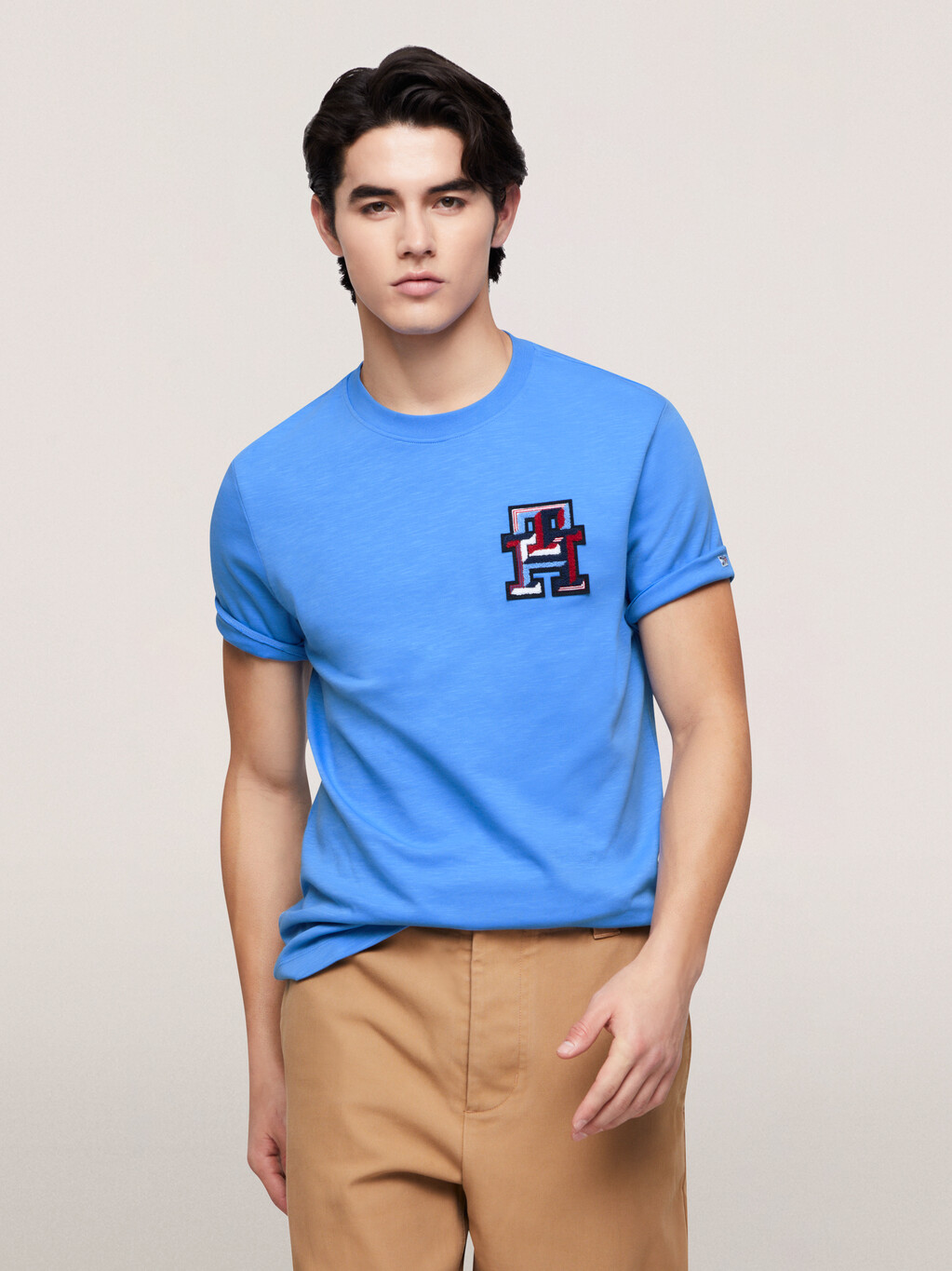 TH Monogram Bouclé T-Shirt, Blue Spell, hi-res
