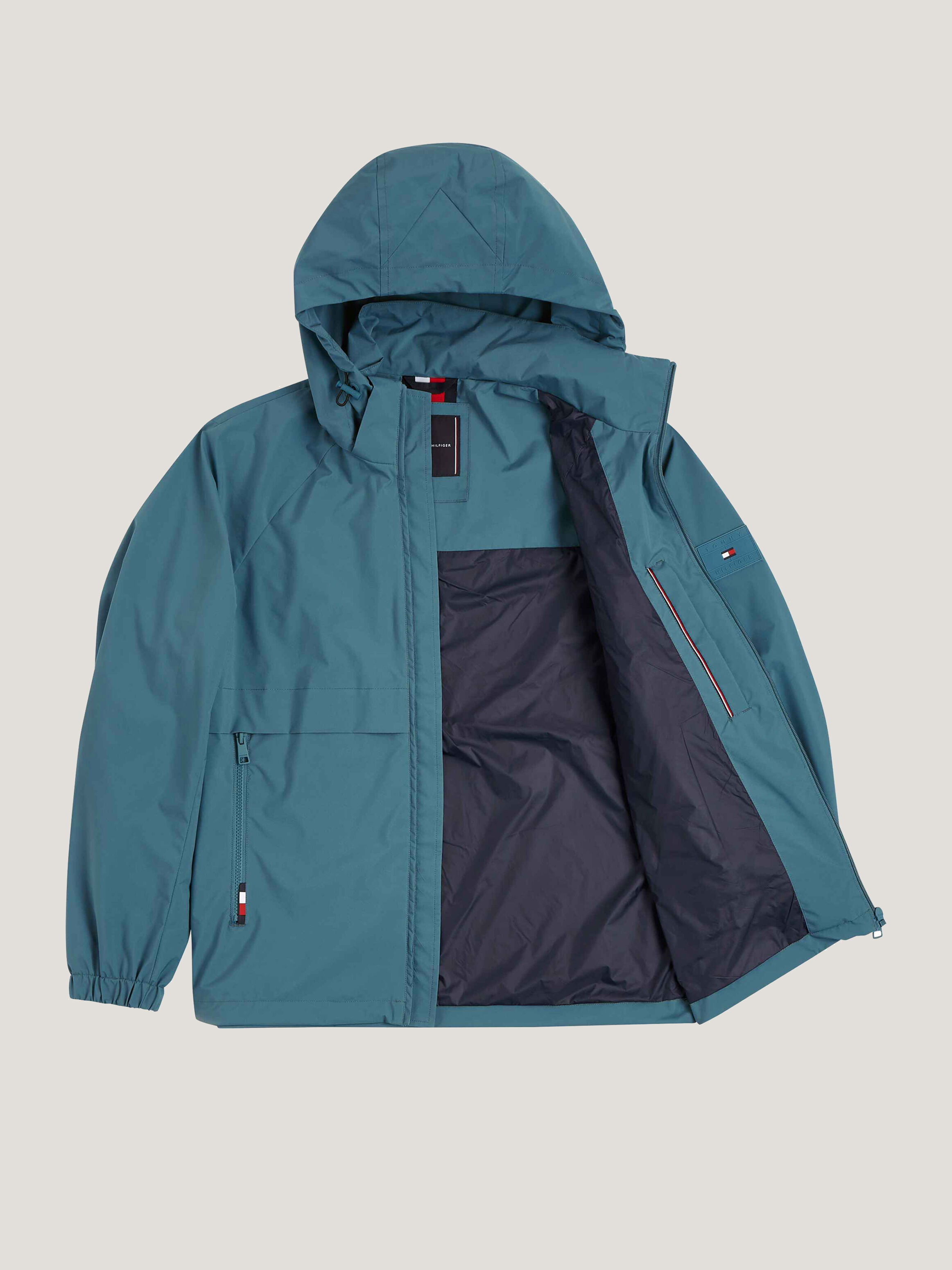 Logo Tape Hooded Windbreaker Jacket Tommy Hilfiger Taiwan