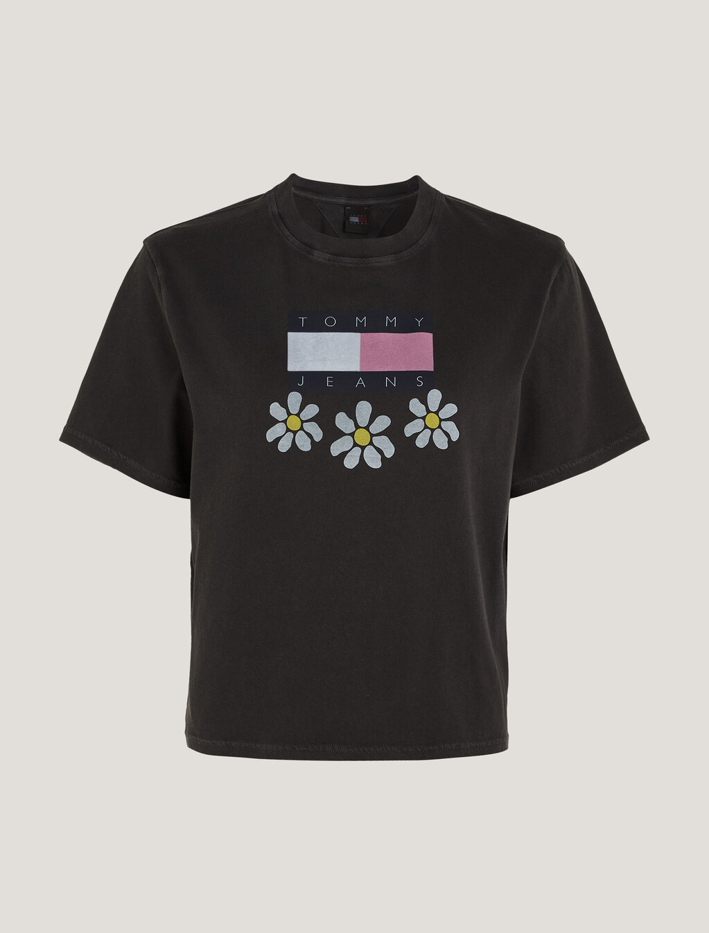 Daisy Graphic Boxy Fit T-Shirt, Black, hi-res