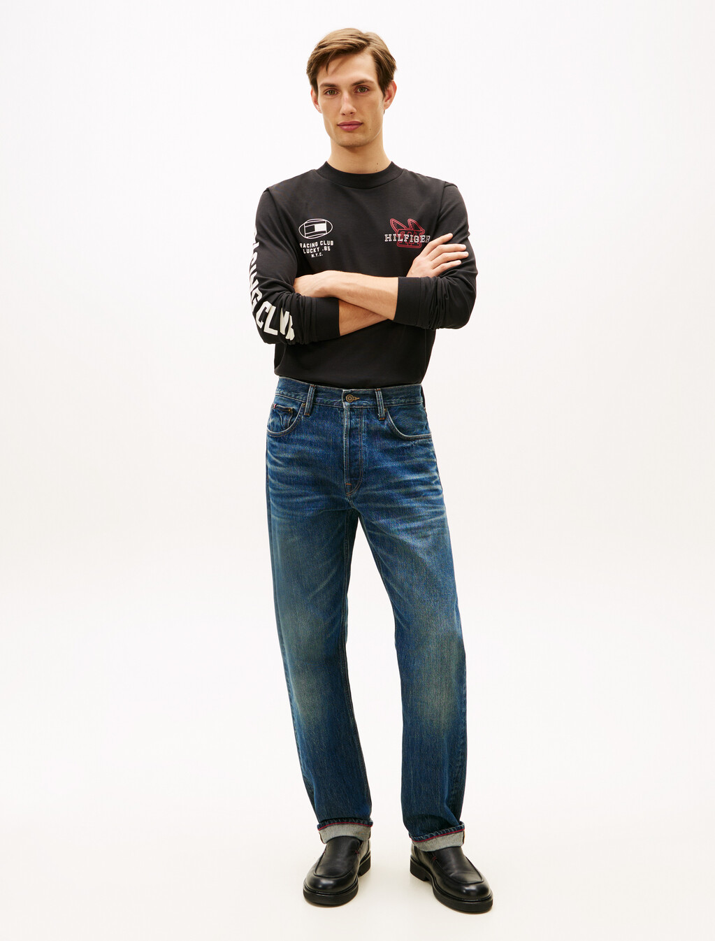 合身喇叭迷你半身裙, Black, hi-res