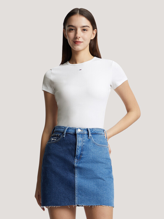 Essential Rib Knit Slim T-Shirt