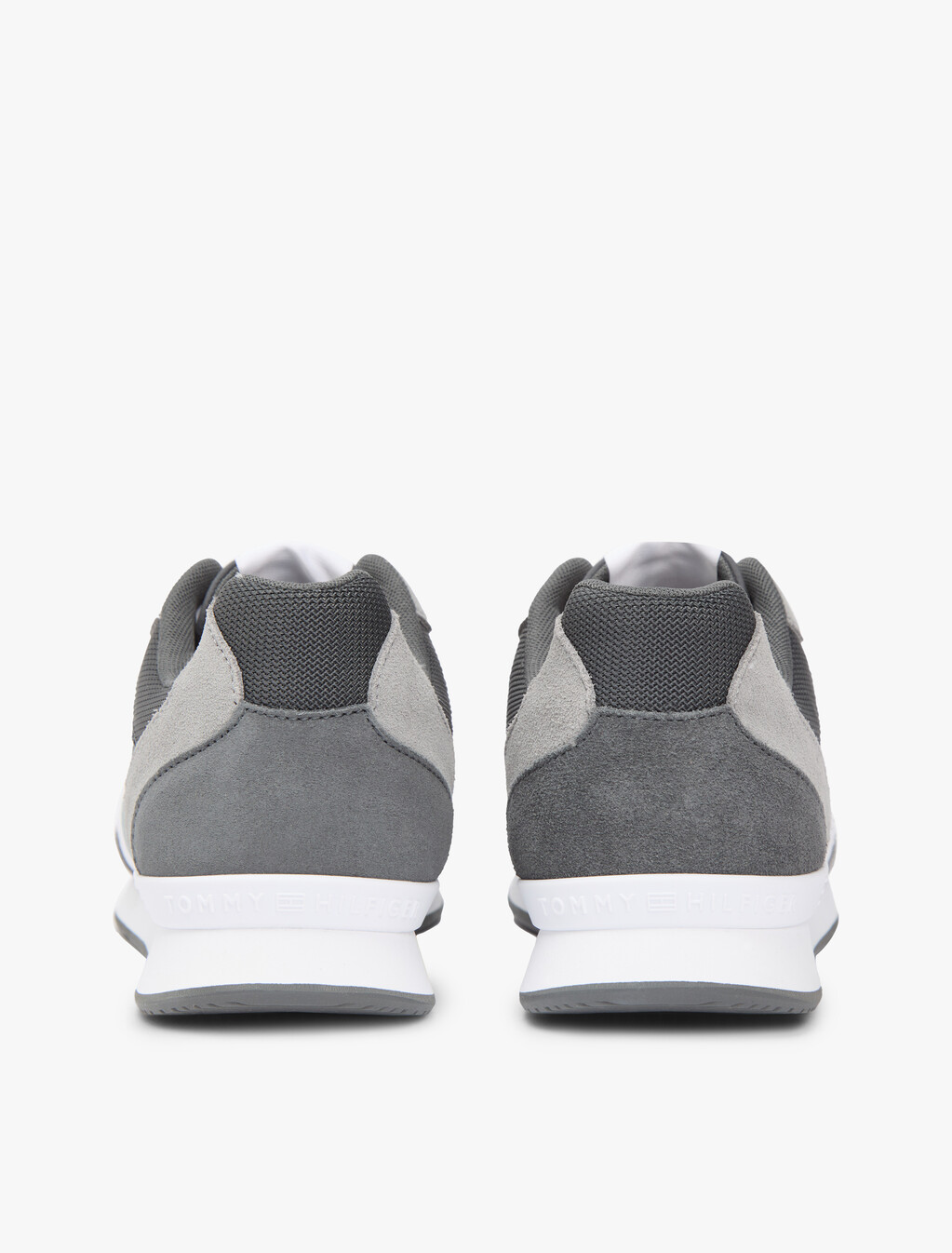 Suede Mixed Texture Trainers, Universal Grey, hi-res