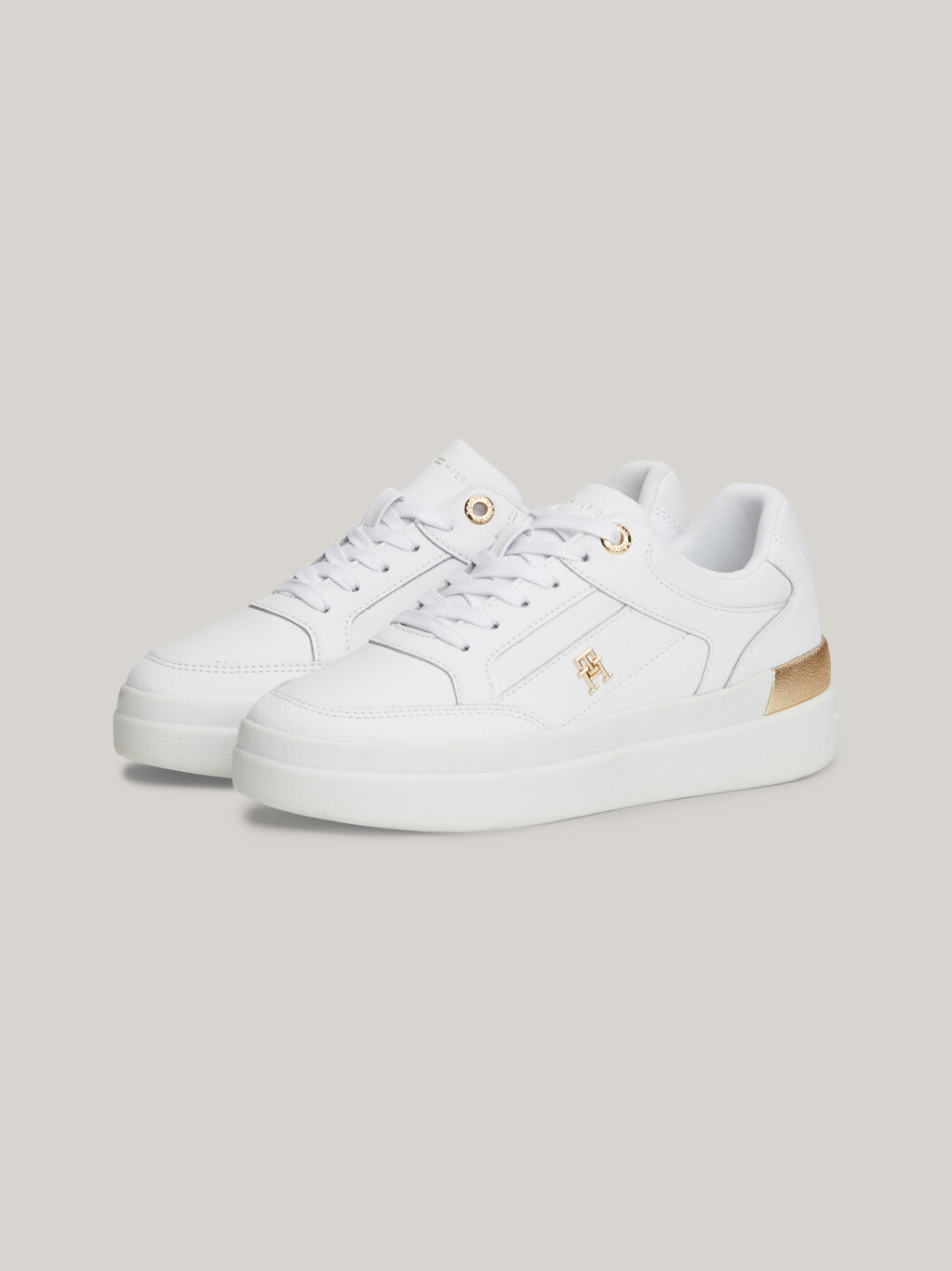 TH Monogram Chunky Court Trainers, White, hi-res