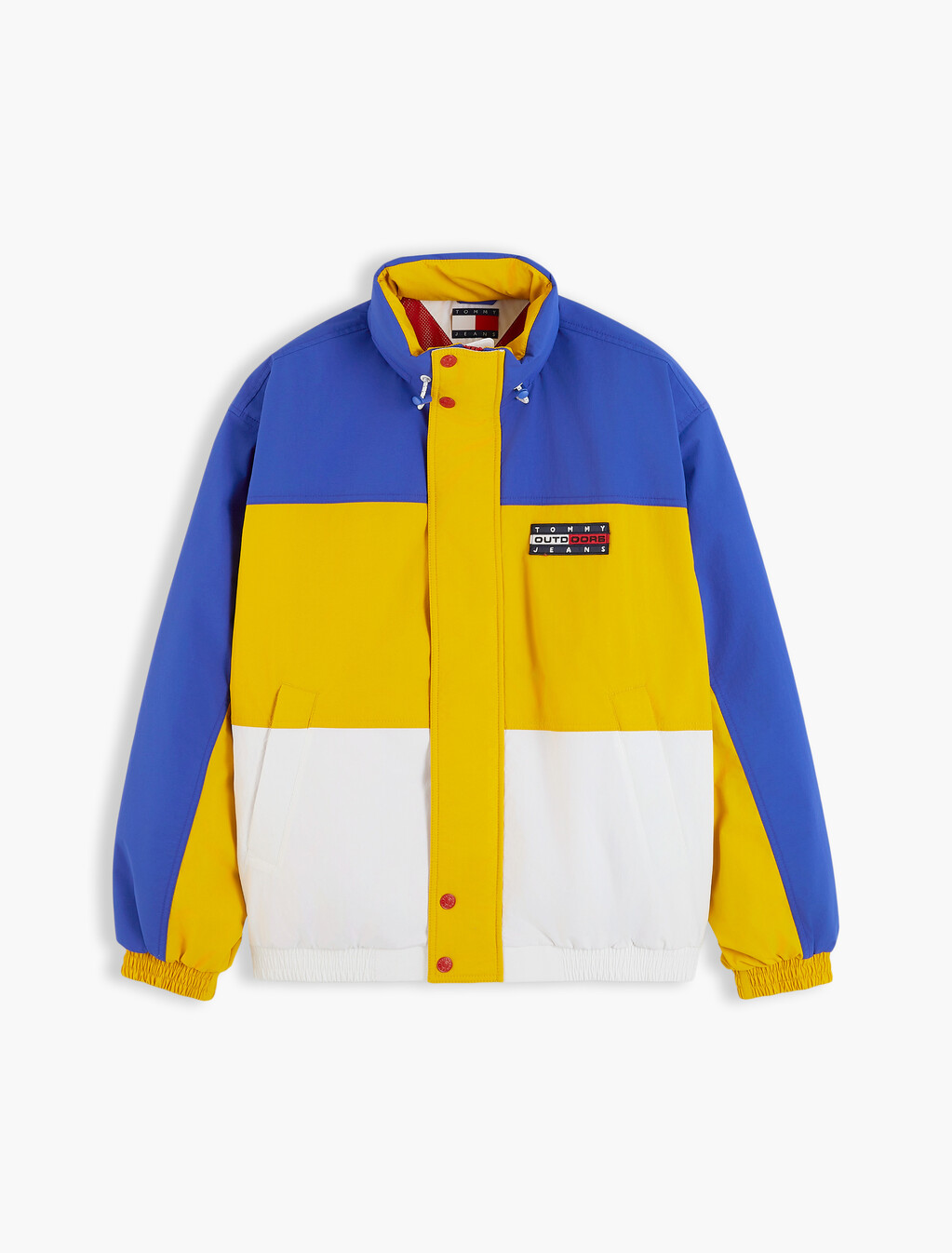 拼色寬版鋪棉外套, Countryside Yellow/Deep Marine/Ecru, hi-res