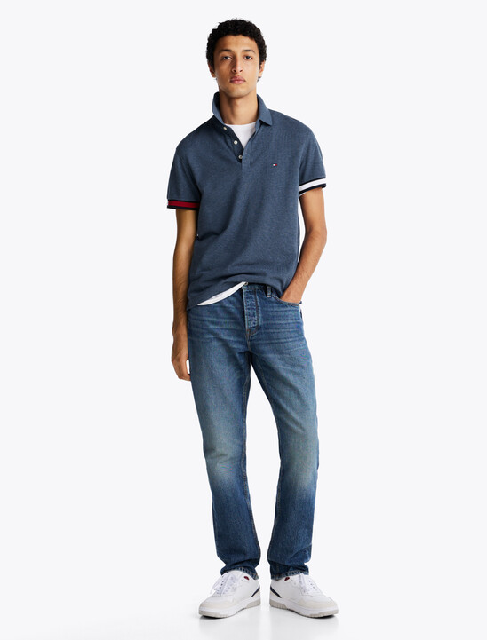 旗幟袖口修身 Polo 衫
