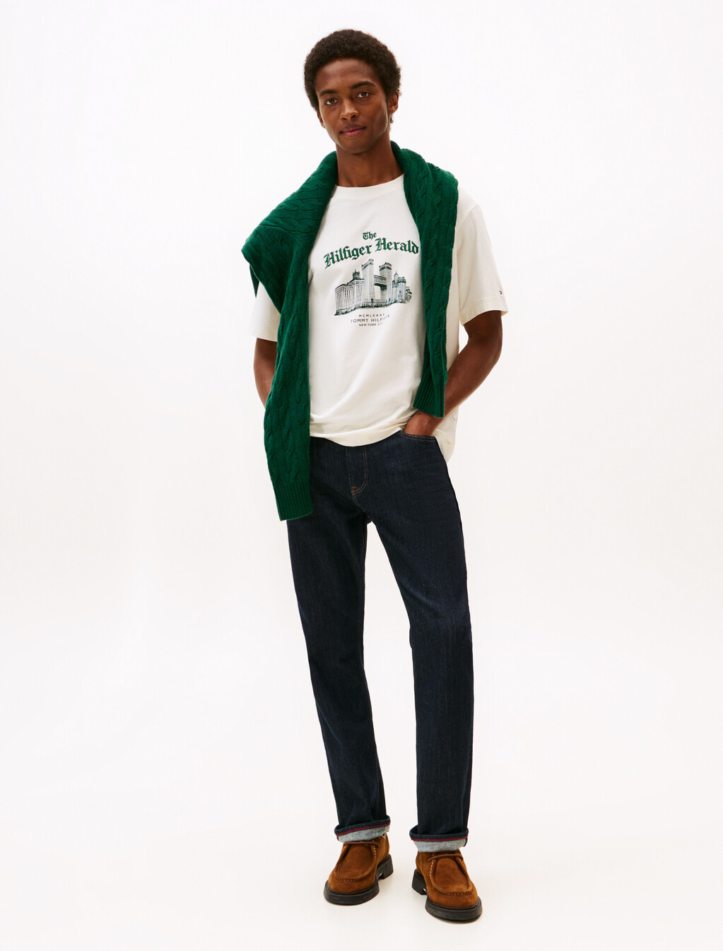 Graphic Relaxed Crew Neck T-Shirt, Ivory Petal, hi-res