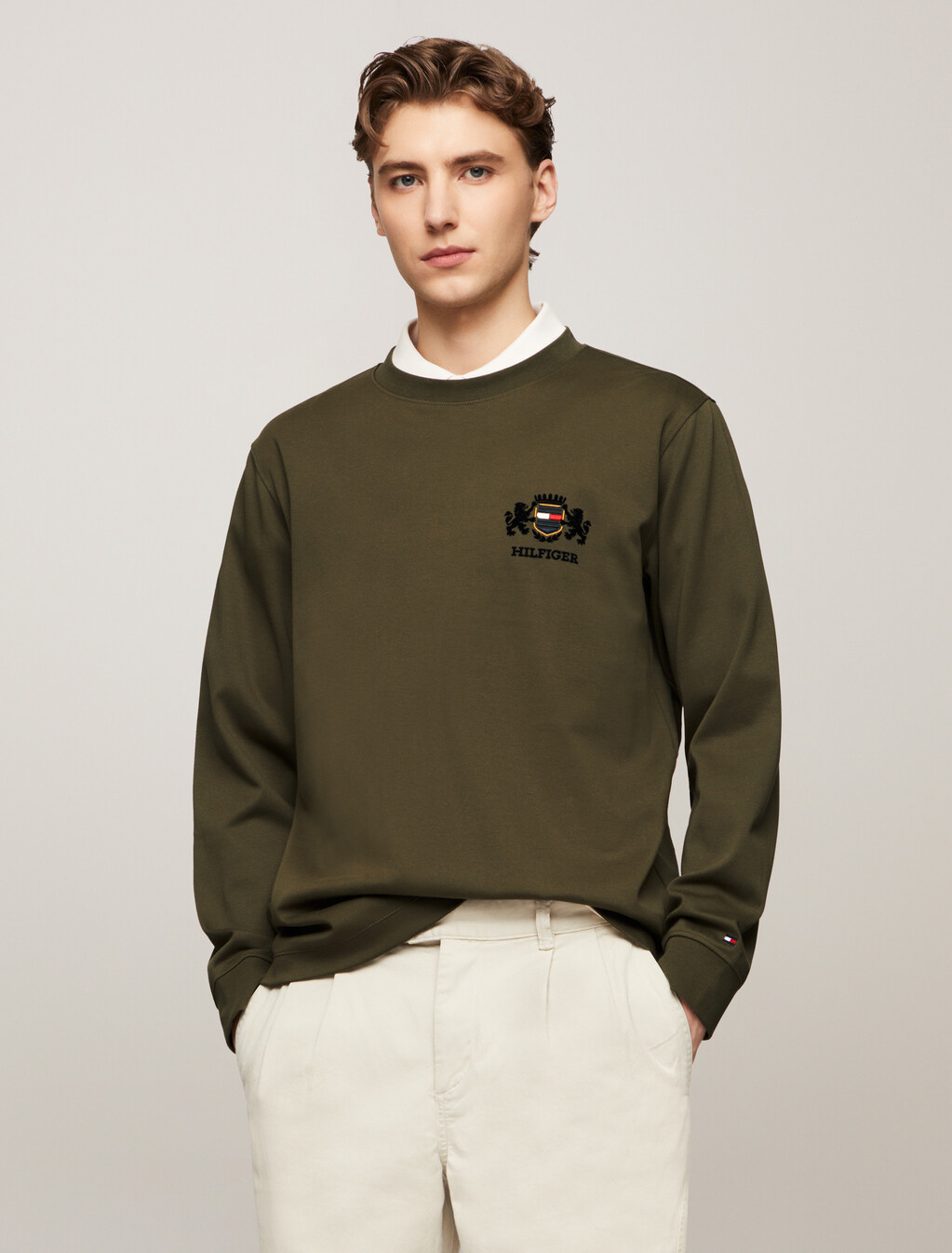 Icon Long Sleeve T-Shirt, Army Green, hi-res