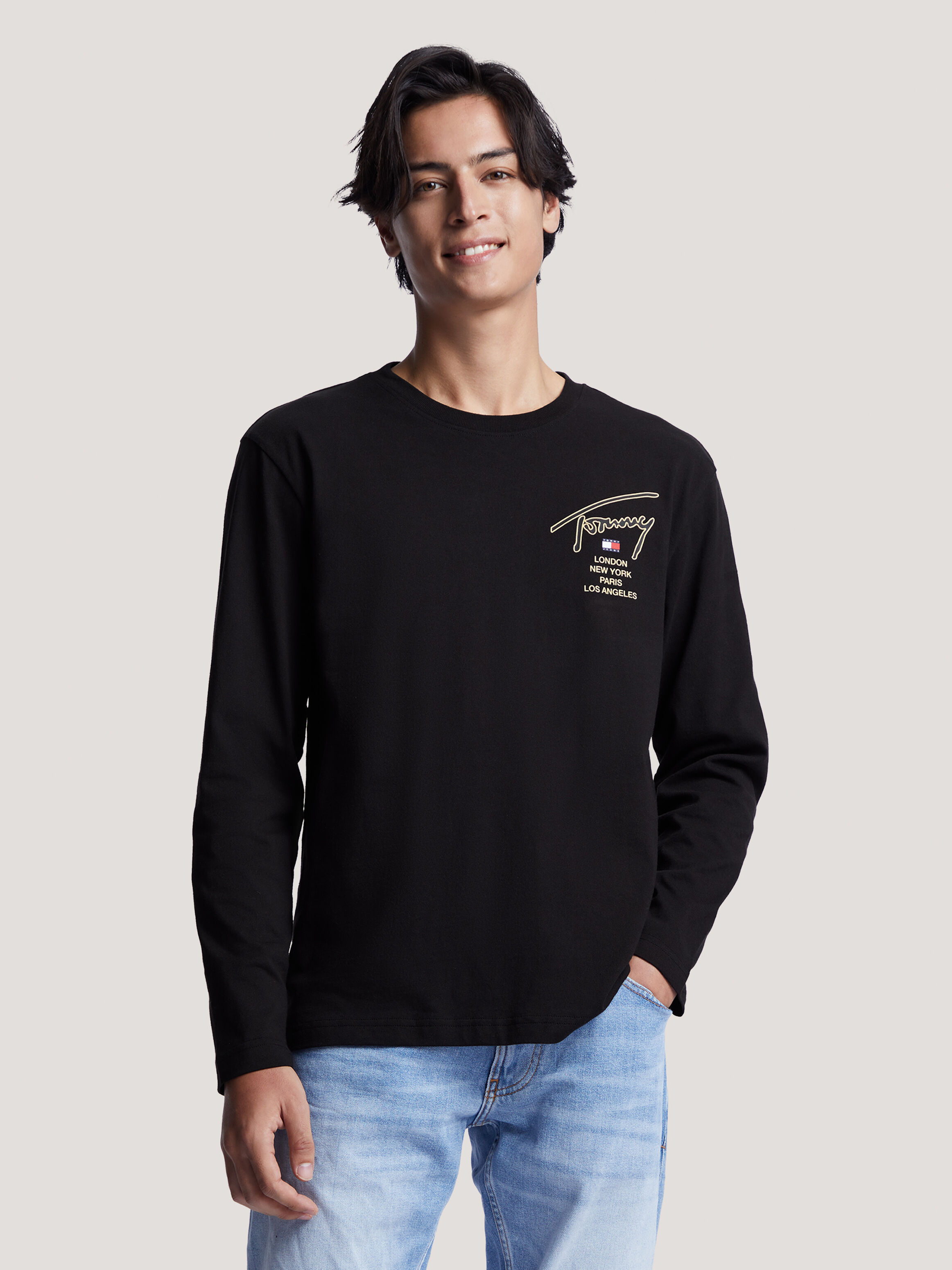 Black and gold tommy hilfiger shirt store