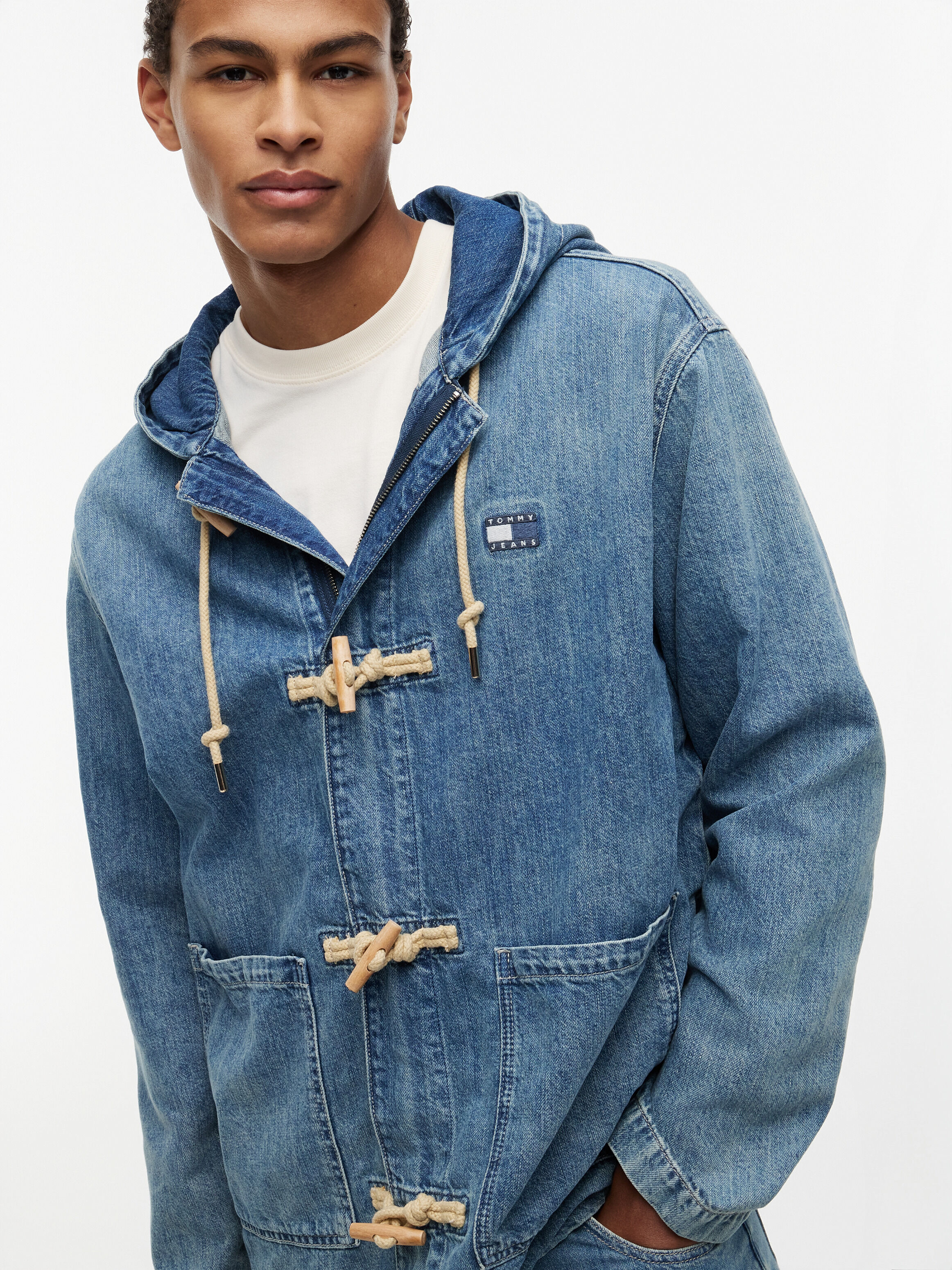Relaxed Denim Jacket With Linen | blue | Tommy Hilfiger Taiwan