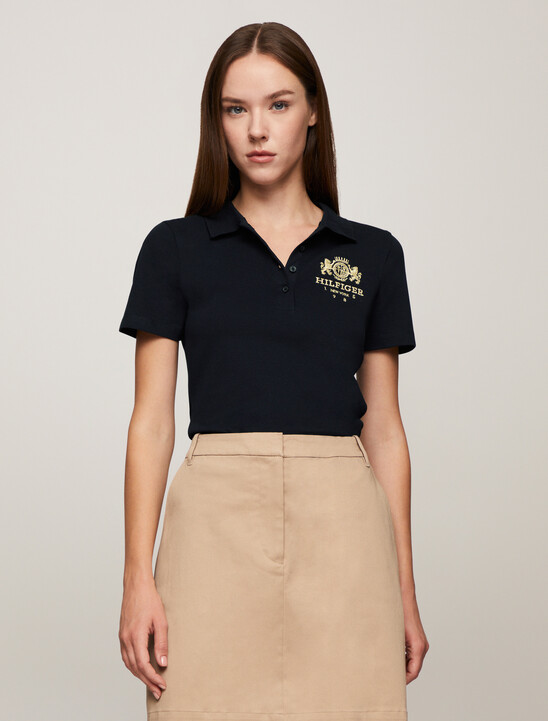 學院風徽章修身版型 Polo 衫