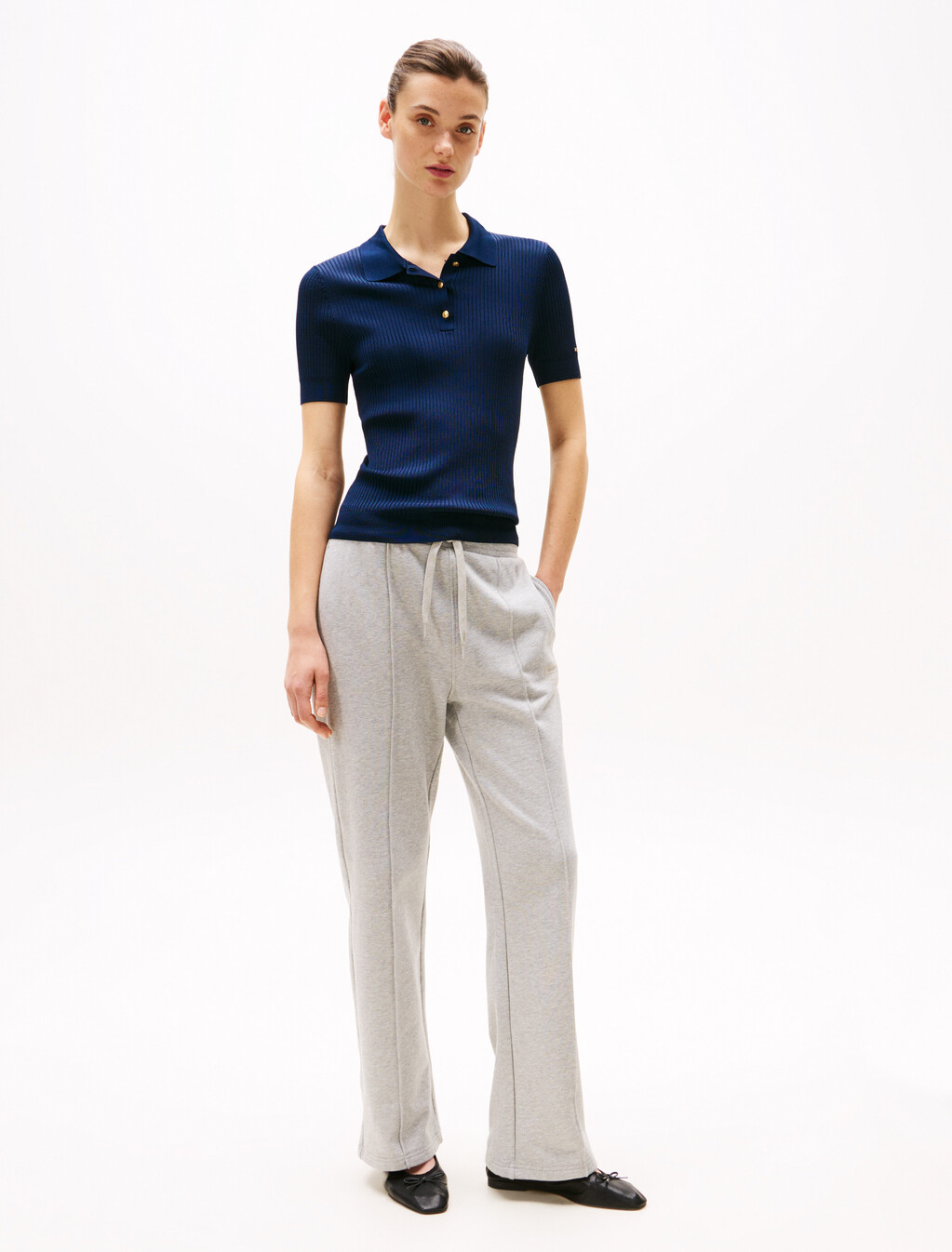 羅紋針織修身 Polo 衫, Dark Night Navy, hi-res