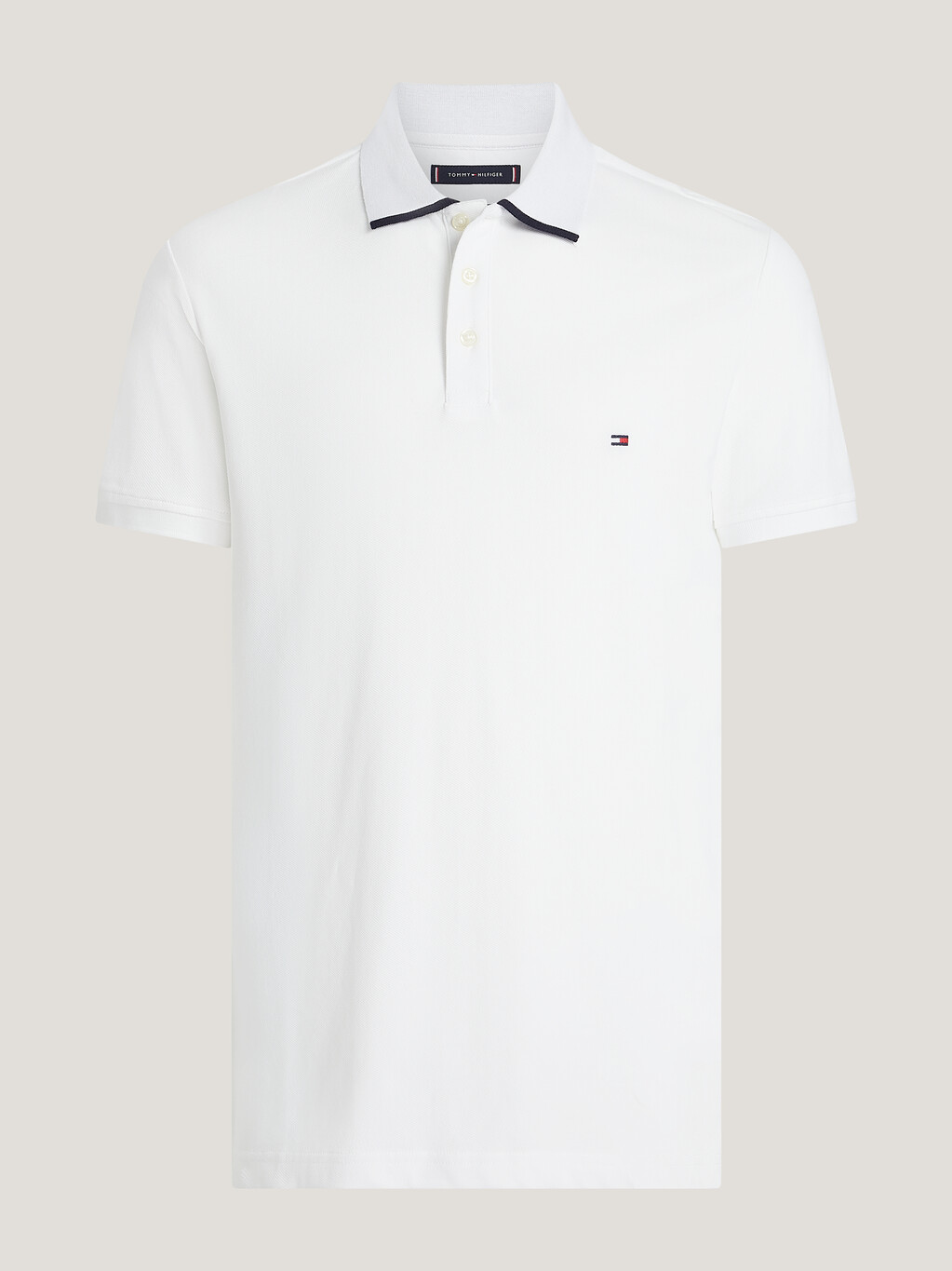 Hilfiger Monotype Tiped 常規版型 Polo 衫, White, hi-res