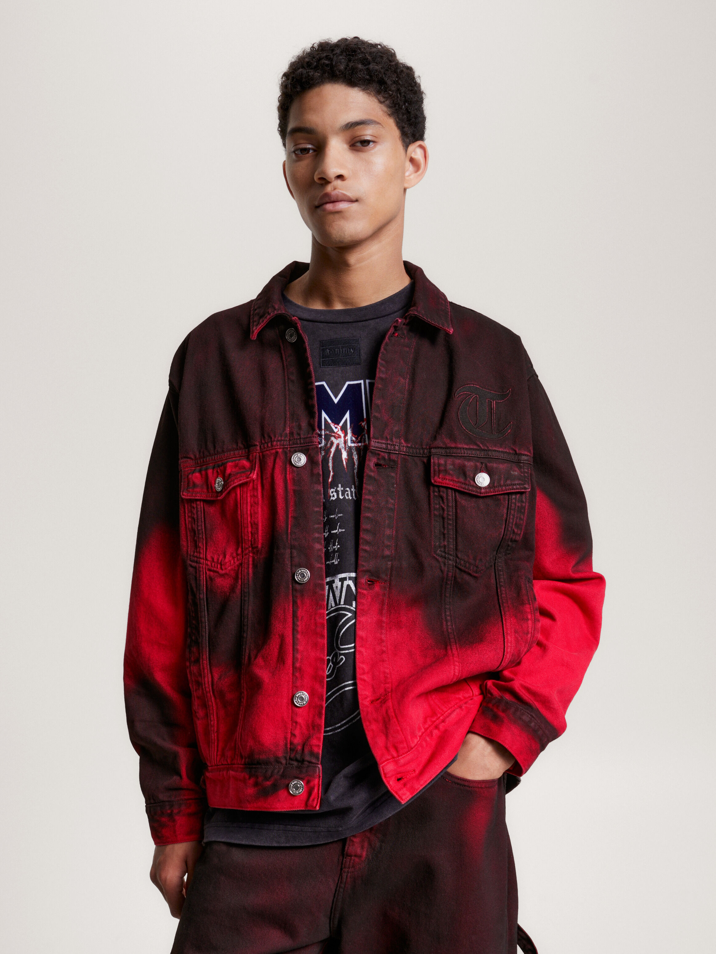 Garment Dyed Denim Trucker Jacket Tommy Hilfiger