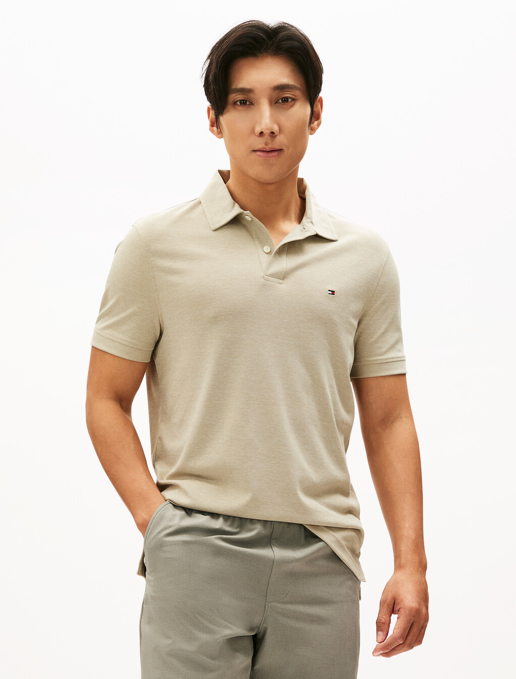 Performance Oxford Polo, Sandalwood / White, hi-res