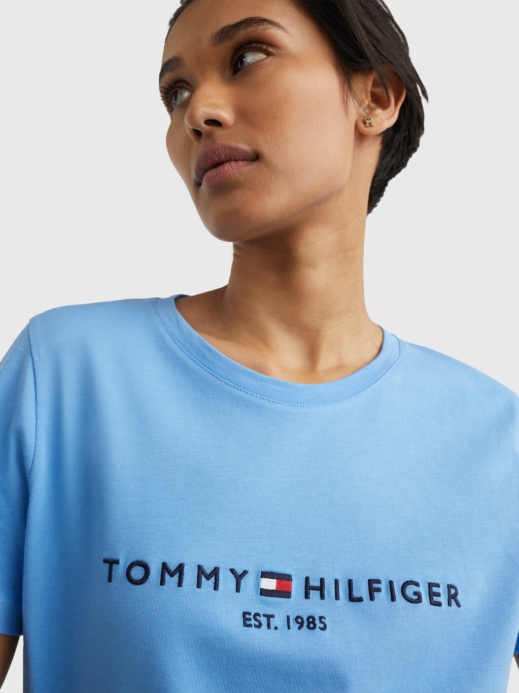 必備圓領標誌 T 恤, Hydrangea Blue, hi-res