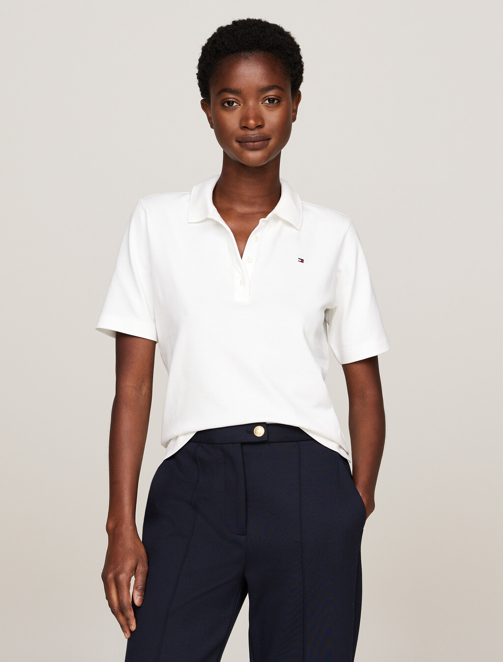1985 Collection Flag Embroidery Regular Polo, Ecru, hi-res