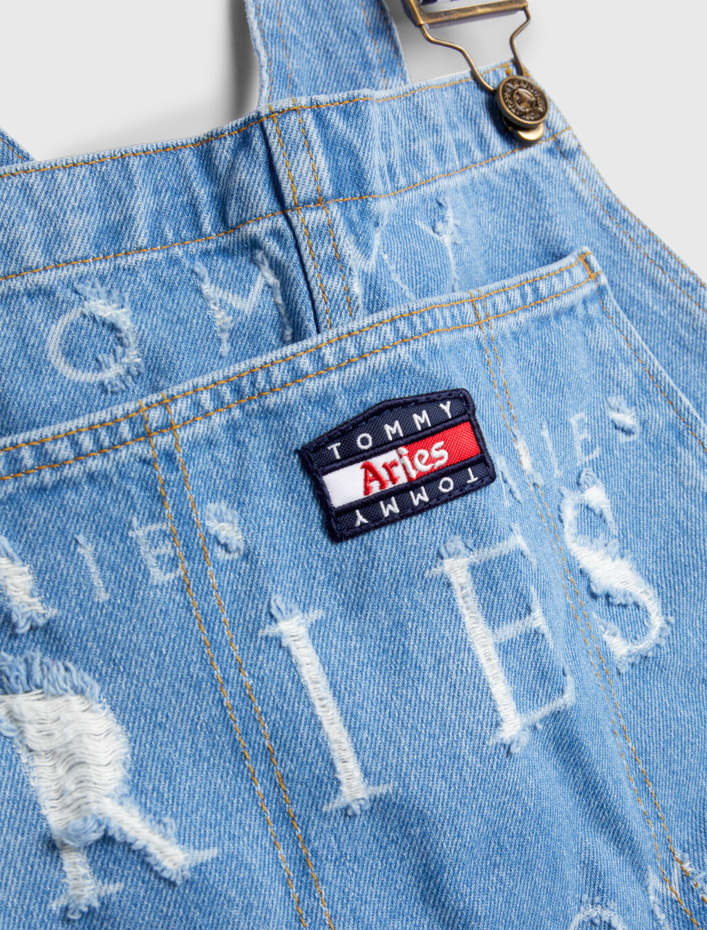 Tommy X Aries Laser Dungarees, Washed Blue, hi-res
