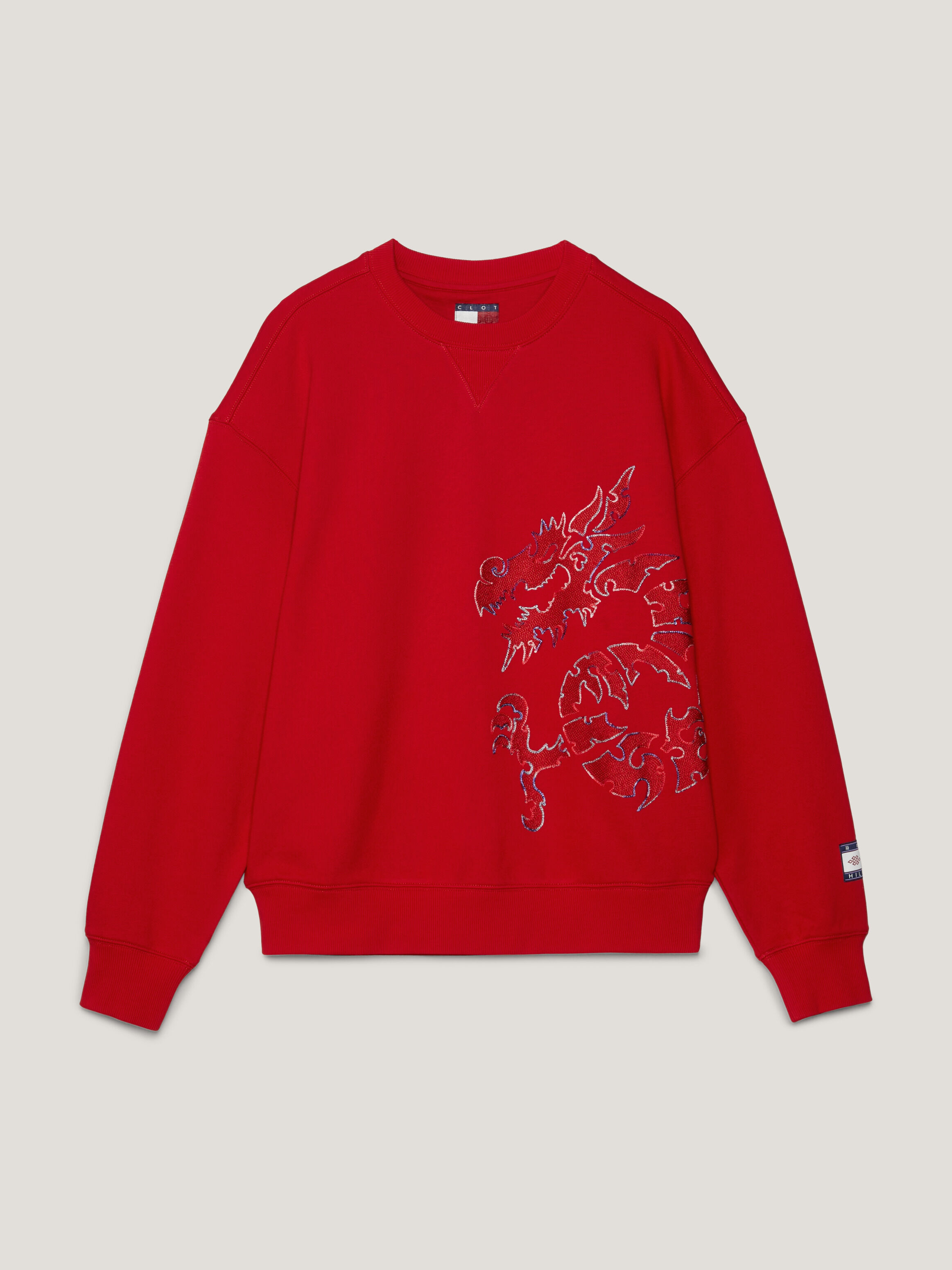 Tommy x CLOT Dual Gender Dragon Motif Sweatshirt red Tommy