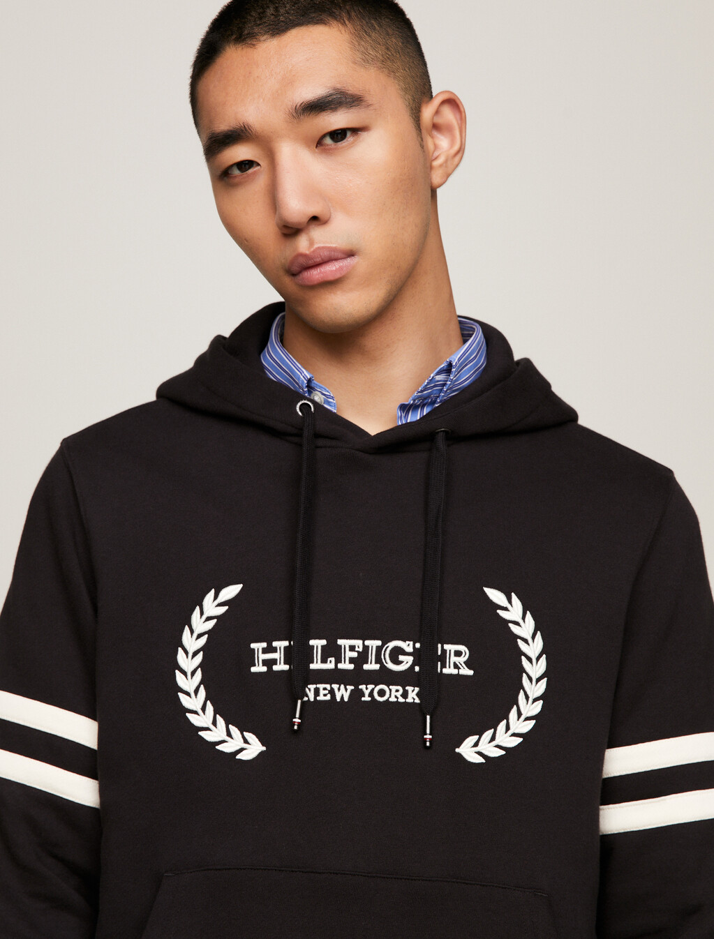 Hilfiger Monotype Brushed Fleece Hoody, Black, hi-res