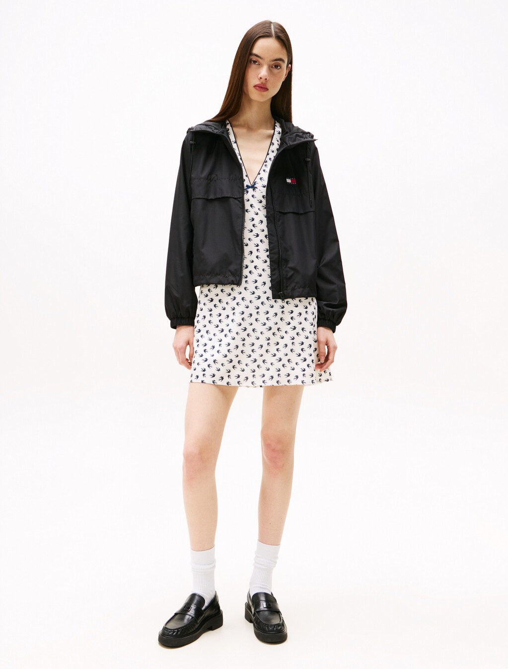 Tommy Badge Windbreaker, Black, hi-res