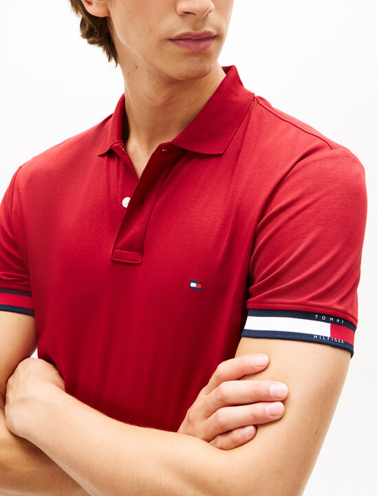 Slim Fit Interlock Knit Tipped Polo Shirt