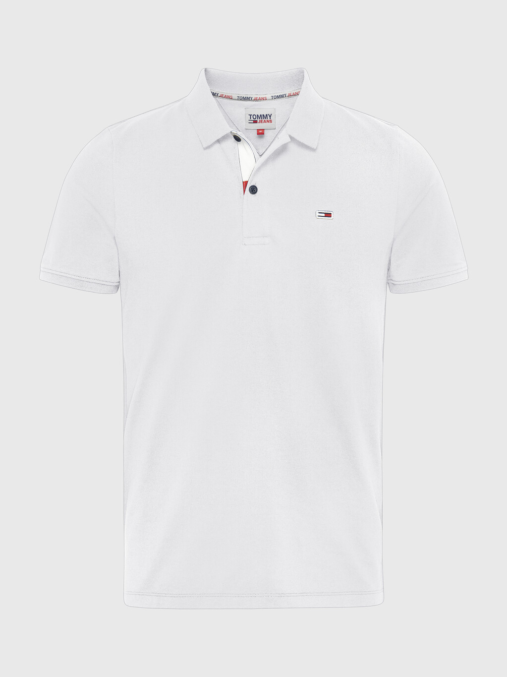 Tommy Jeans 旗幟修身 Polo 衫, White, hi-res