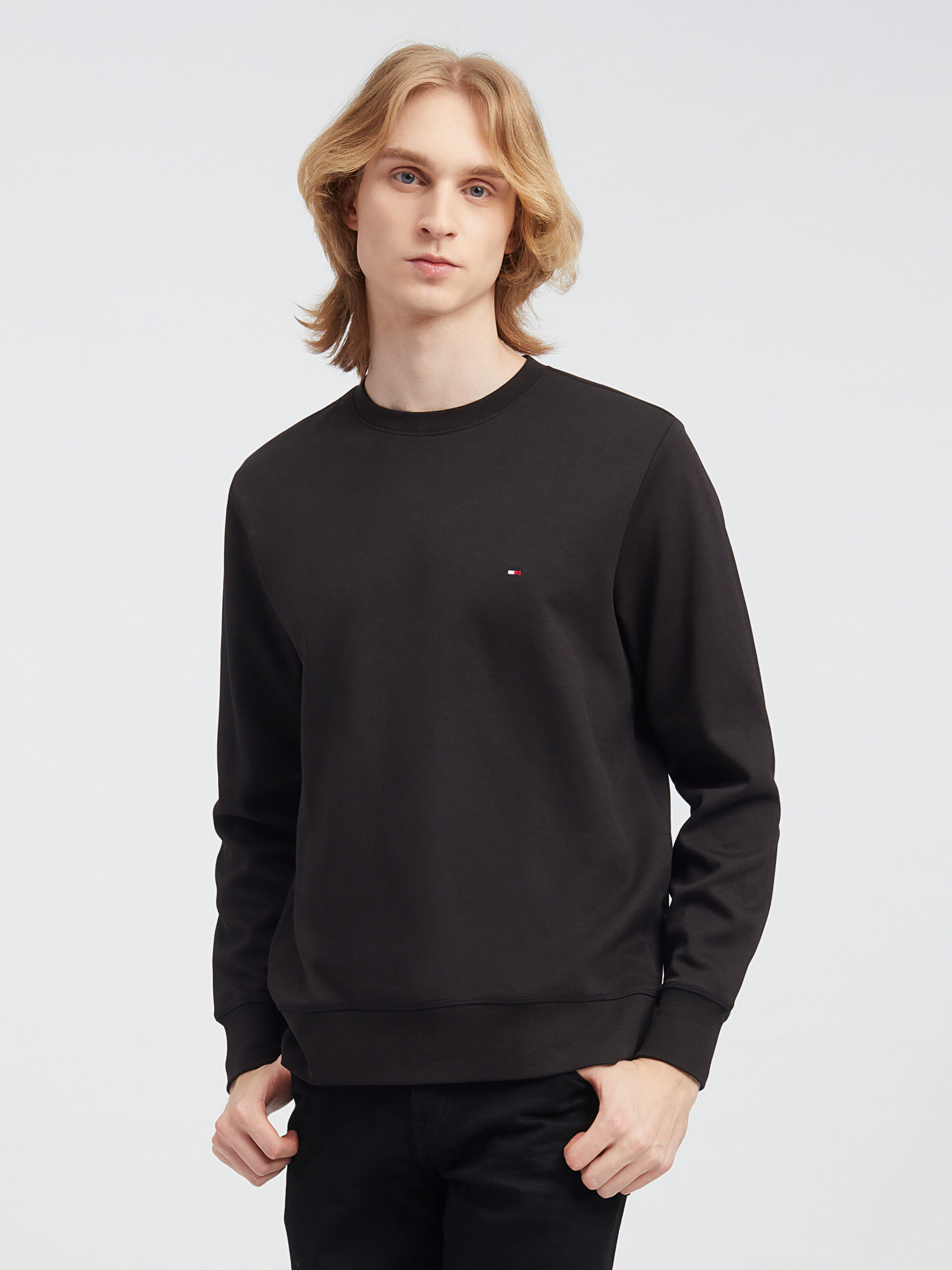 Flag Embroidery Sweatshirt black Tommy Hilfiger Taiwan
