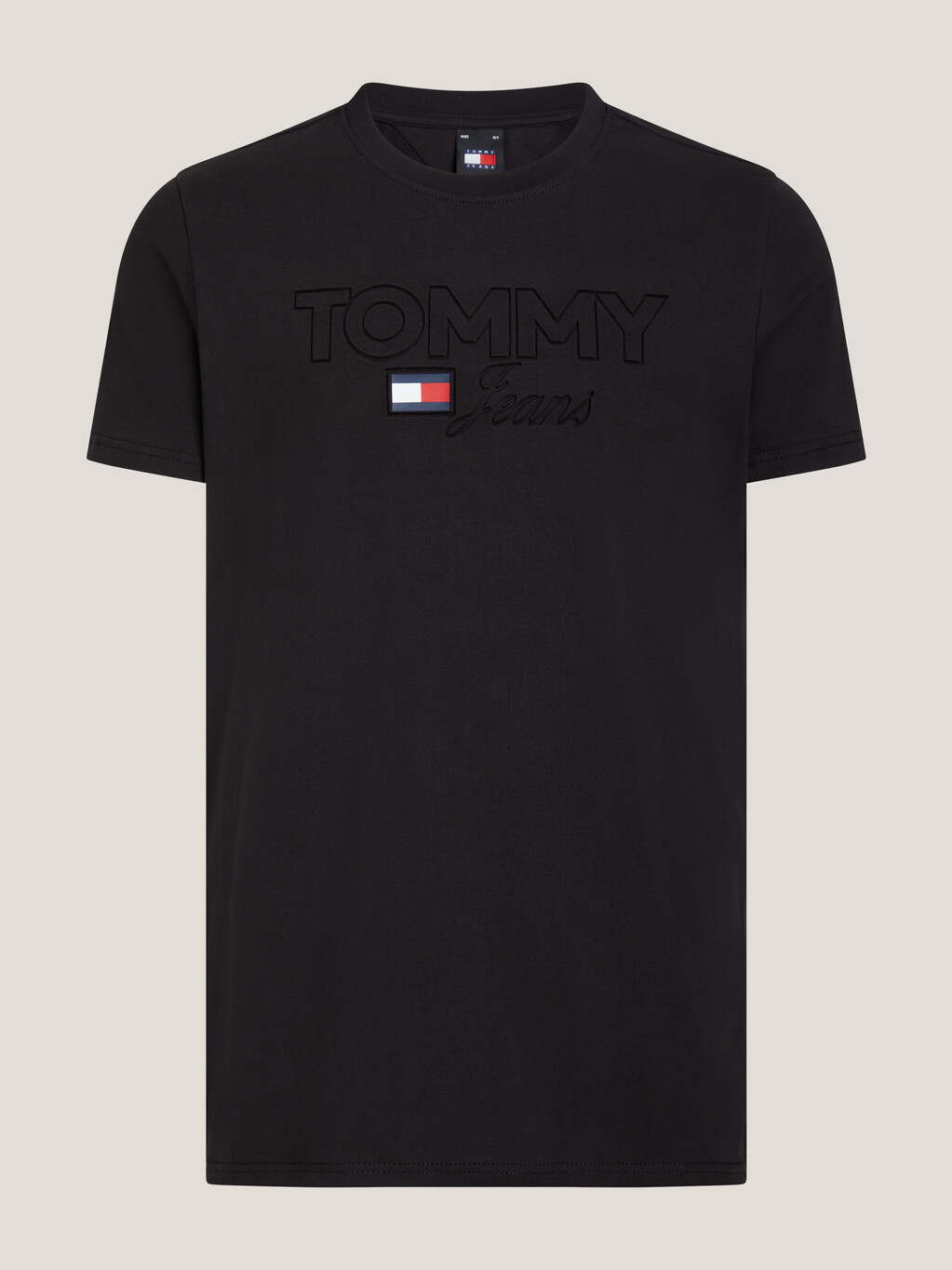 Debossed Tommy Logo T-Shirt, Black, hi-res